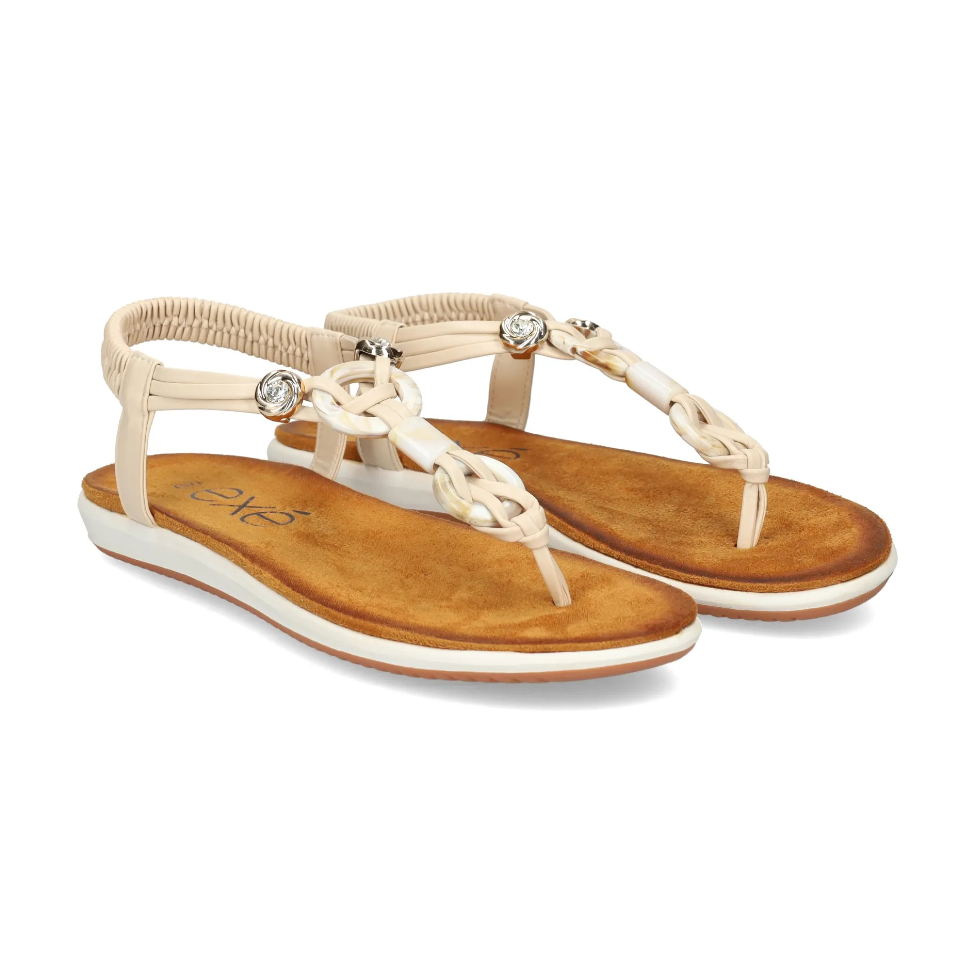 EXE Sandalias planas de Mujer F8043-0Y16 OFF WHITE