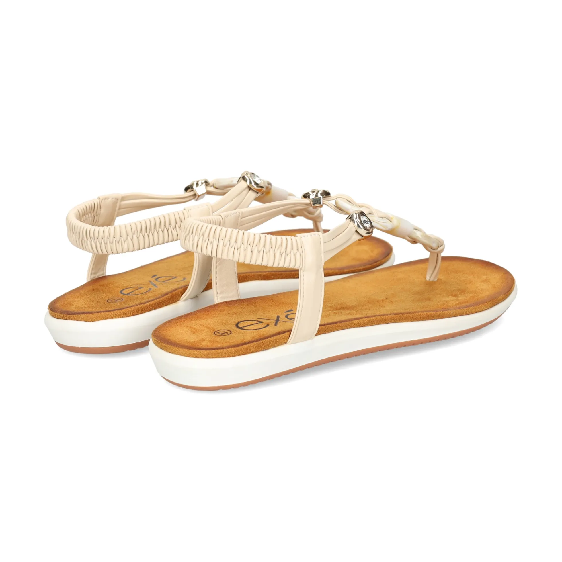 EXE Sandalias planas de Mujer F8043-0Y16 OFF WHITE