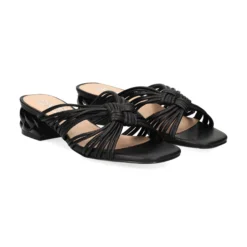 EXE Sandalias planas de Mujer KATY-227 NEGRO