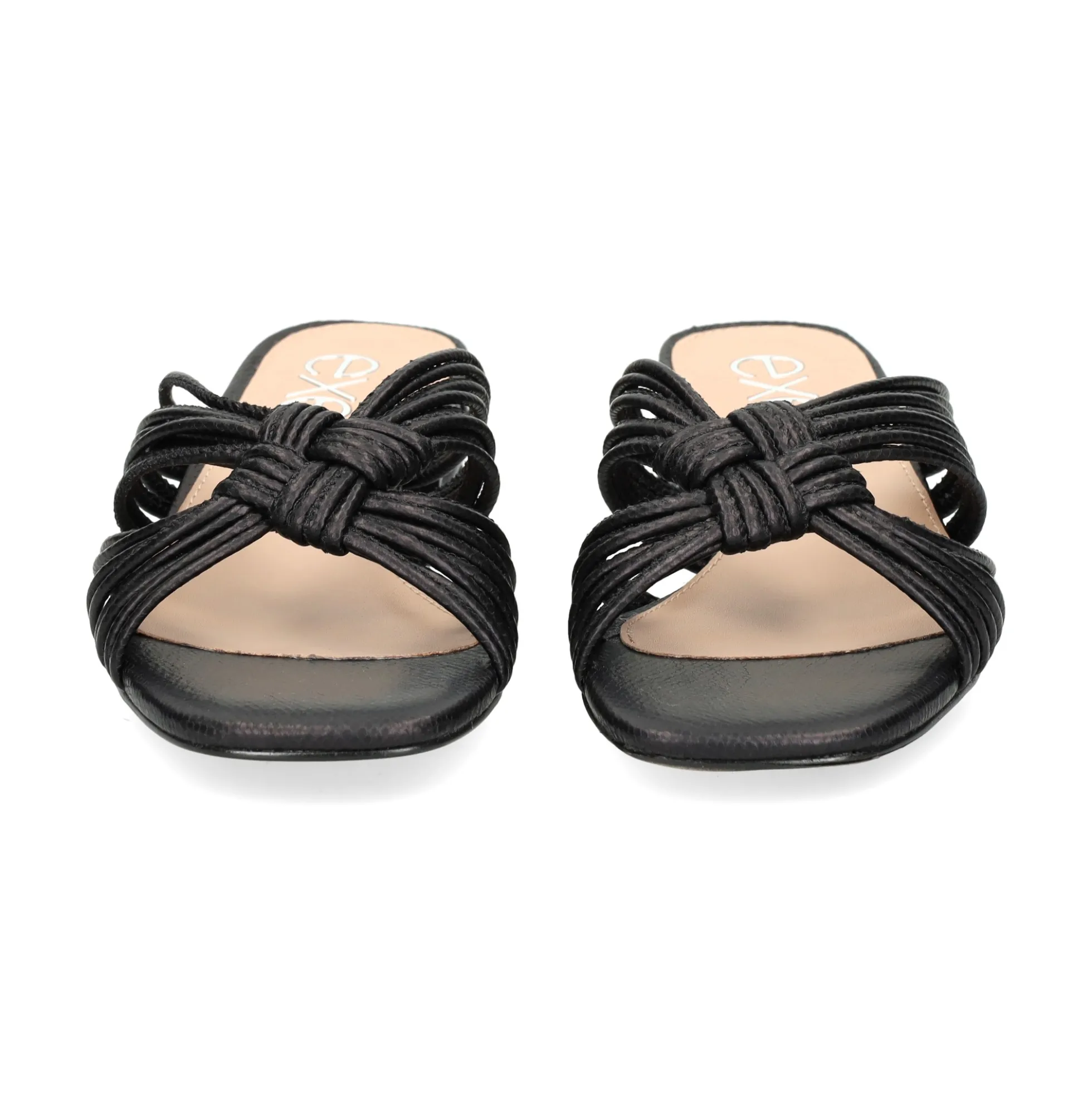 EXE Sandalias planas de Mujer KATY-227 NEGRO