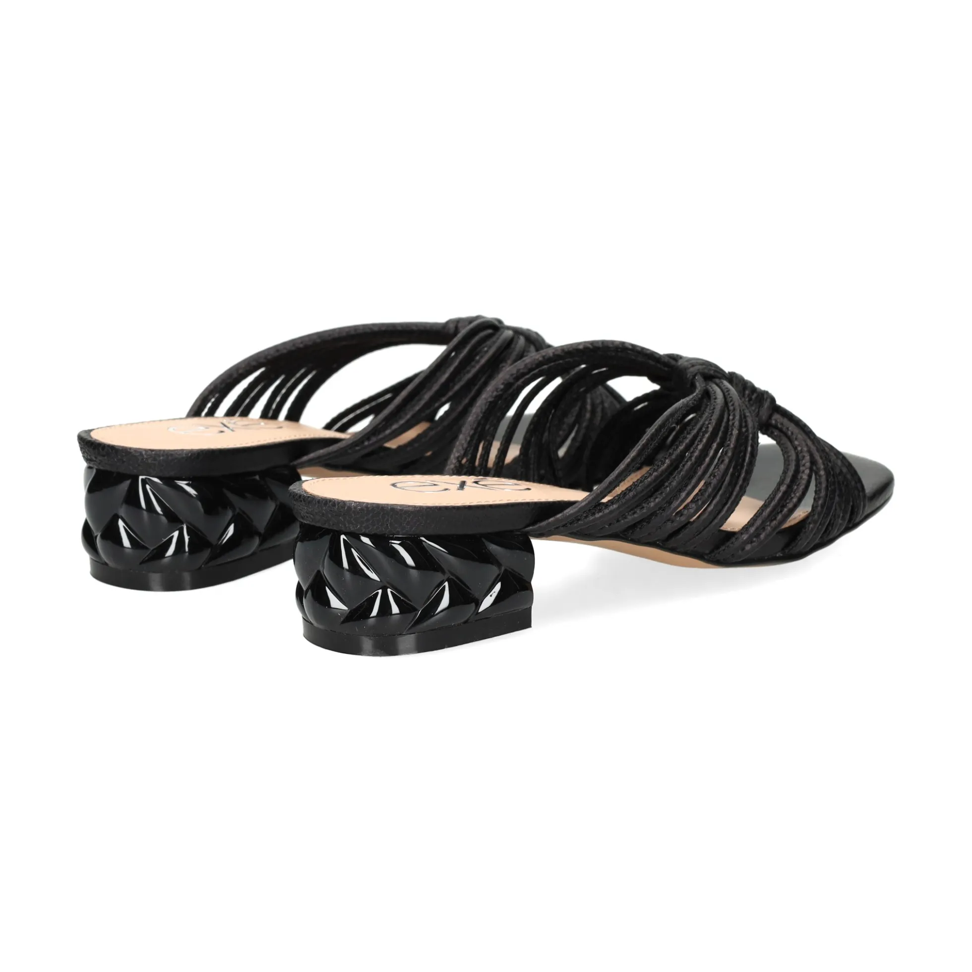 EXE Sandalias planas de Mujer KATY-227 NEGRO