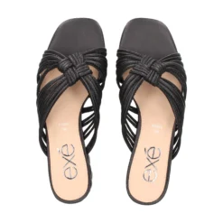EXE Sandalias planas de Mujer KATY-227 NEGRO