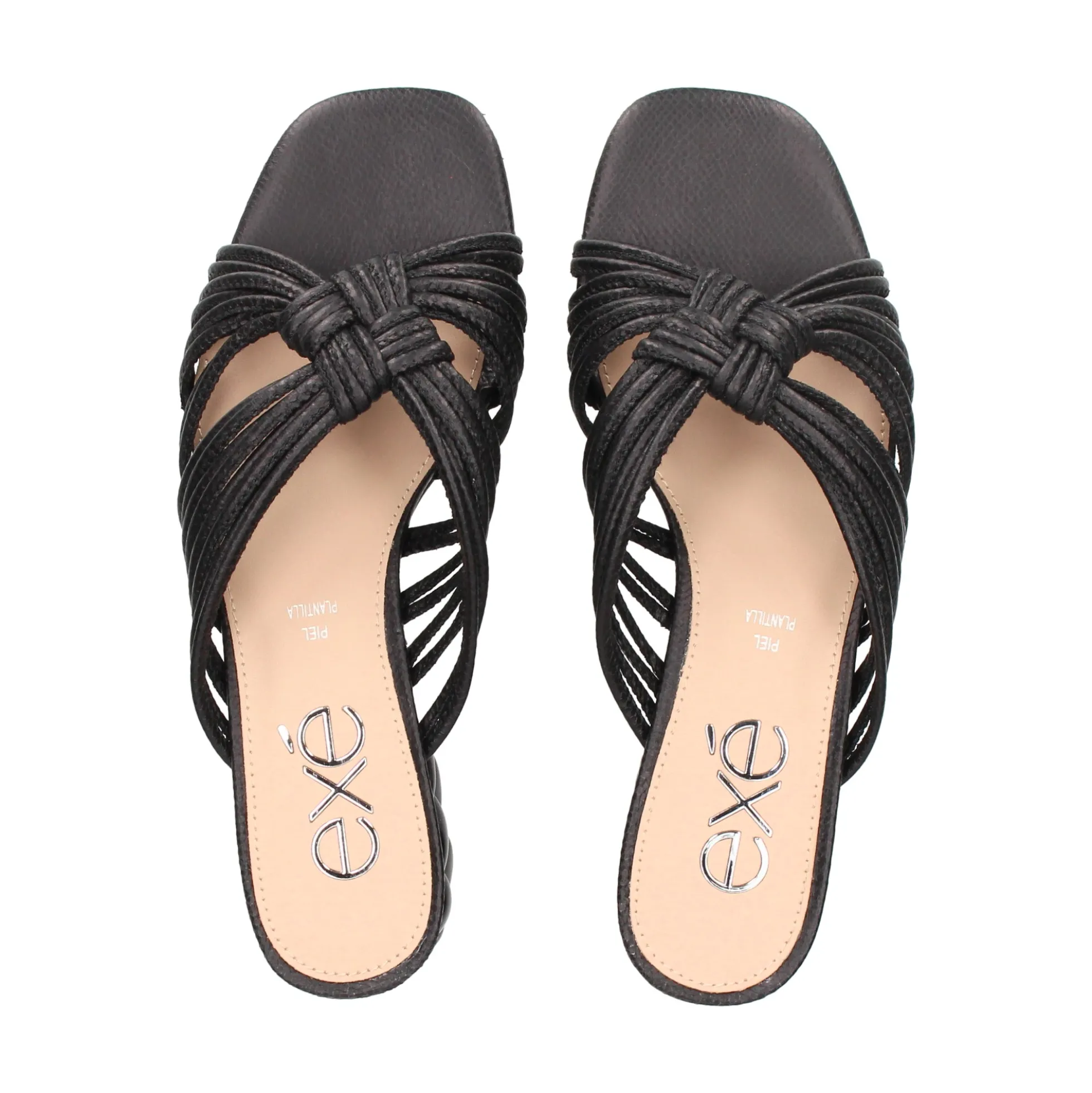 EXE Sandalias planas de Mujer KATY-227 NEGRO
