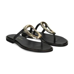EXE Sandalias planas de Mujer 517 CHIOS NEGRO