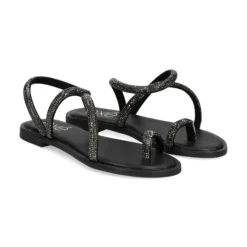 EXE Sandalias planas de Mujer P3300-1063 NEGRO
