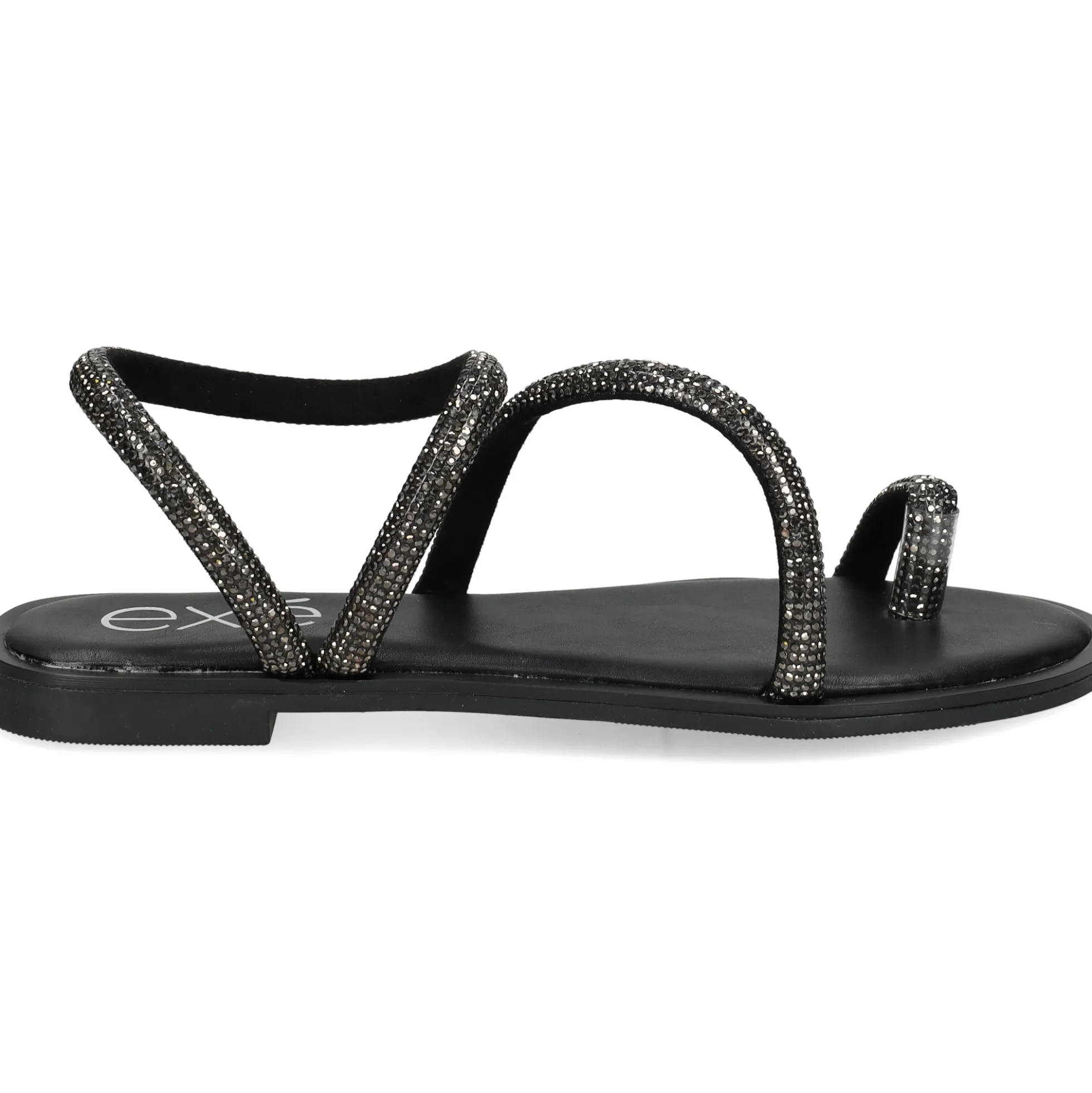 EXE Sandalias planas de Mujer P3300-1063 NEGRO