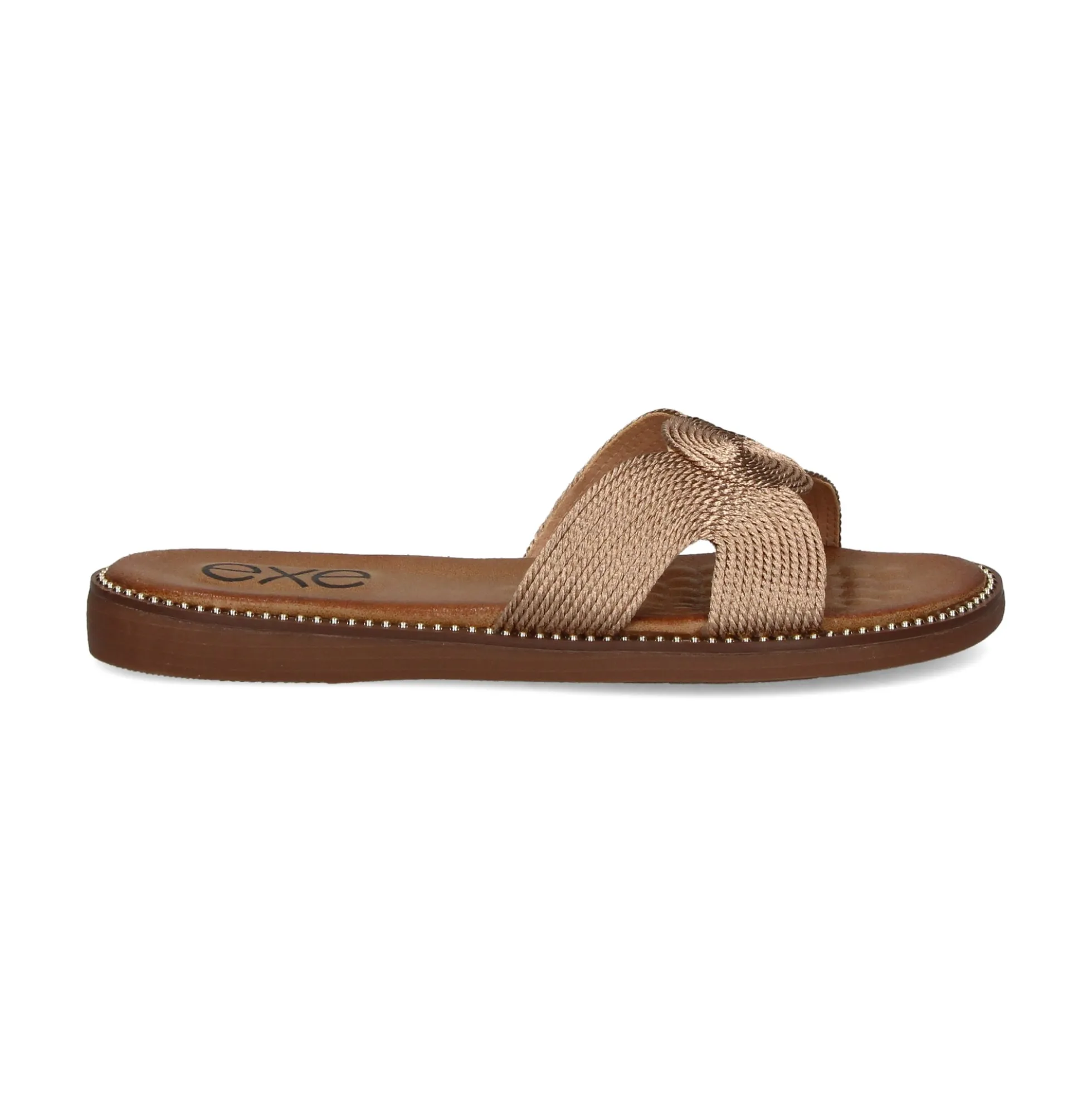 EXE Sandalias planas de Mujer ZF1982-E1 ORO ROSA