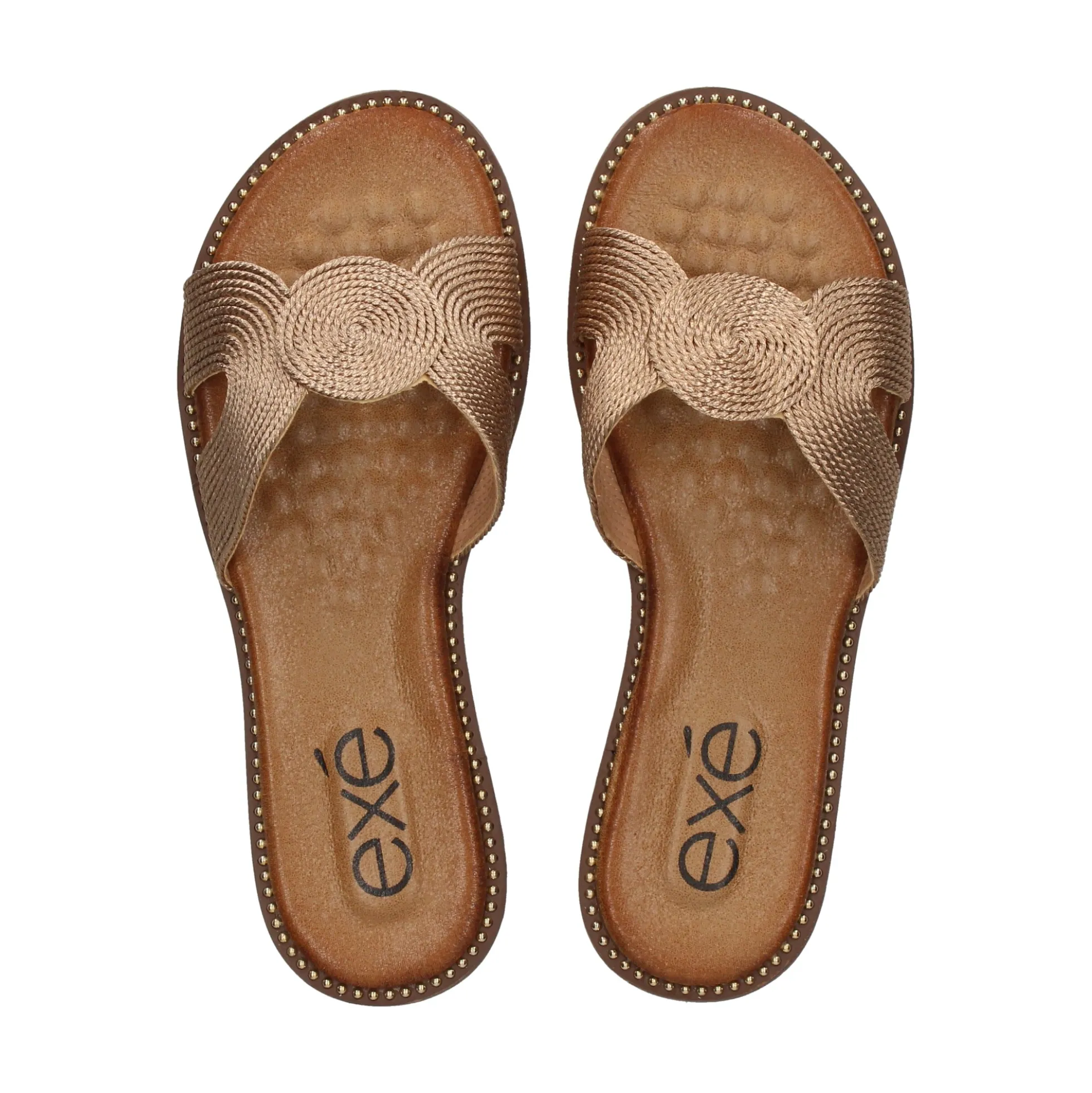EXE Sandalias planas de Mujer ZF1982-E1 ORO ROSA