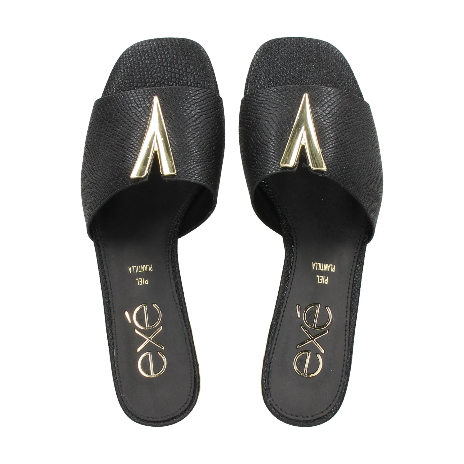 EXE Sandalias planas de Mujer KATY-811 NEGRO