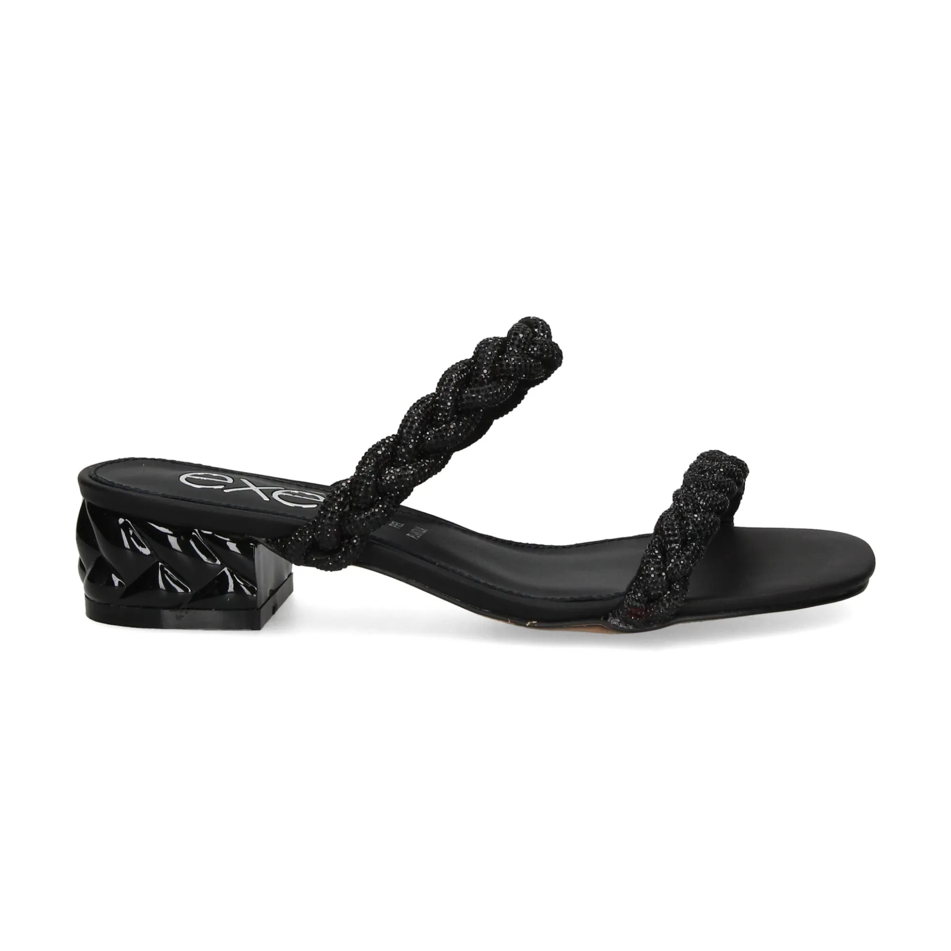 EXE Sandalias planas de Mujer KATY-411 NEGRO