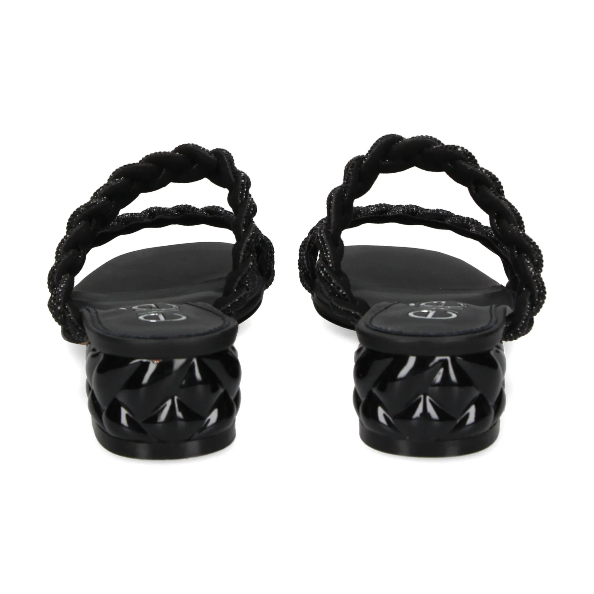 EXE Sandalias planas de Mujer KATY-411 NEGRO