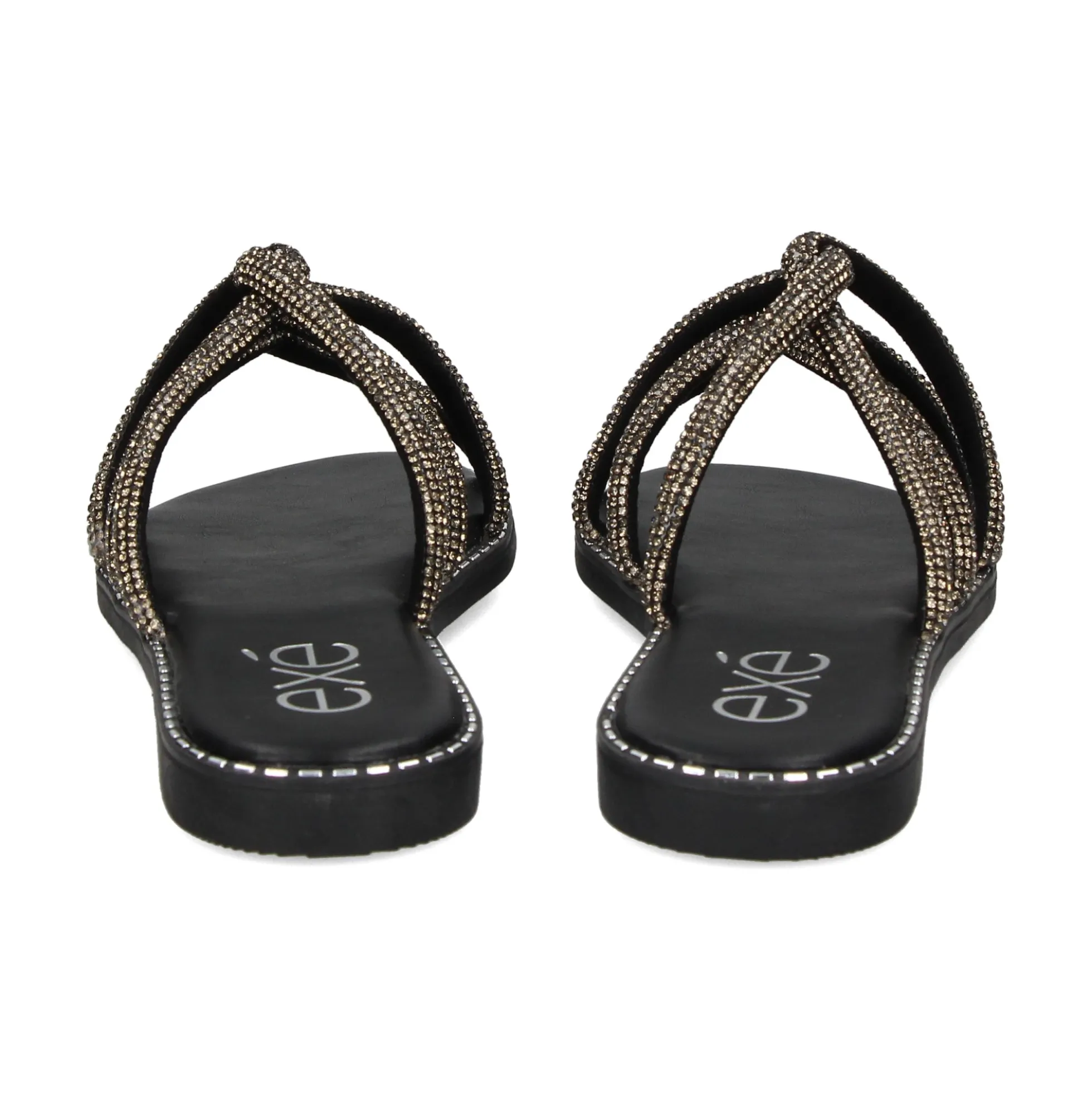 EXE Sandalias planas de Mujer P3375-74 NEGRO