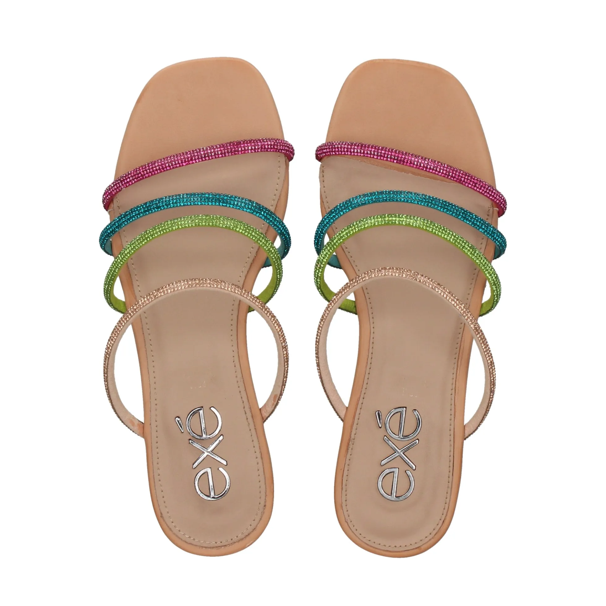 EXE Sandalias planas de Mujer AMELIA-669 MULTICOLOR