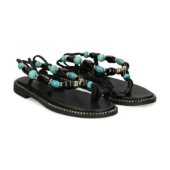 EXE Sandalias planas de Mujer 608 ITHAKI NEGRO