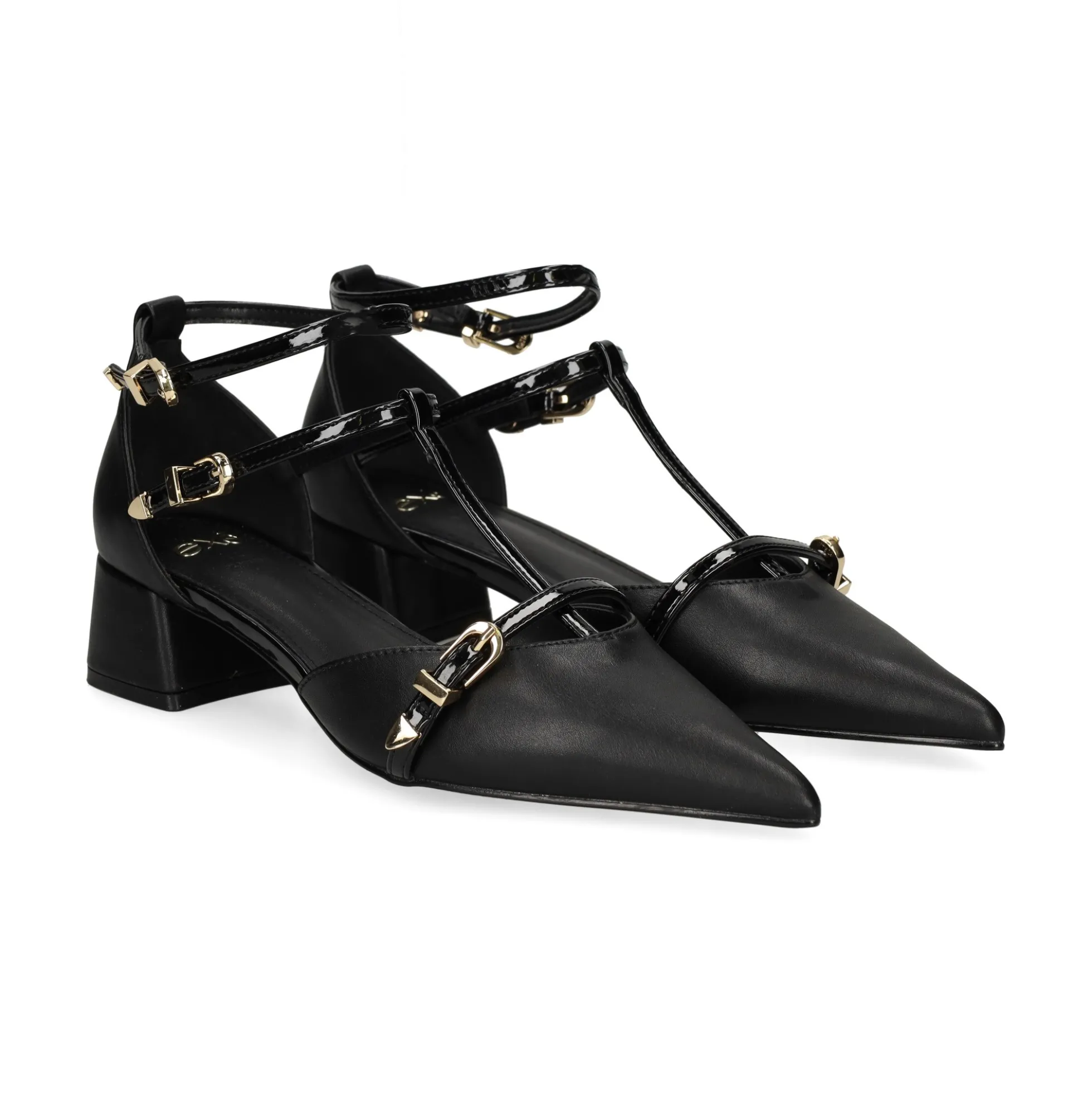 EXE Zapatos de tacón bajo GRACE-630 NEGRO