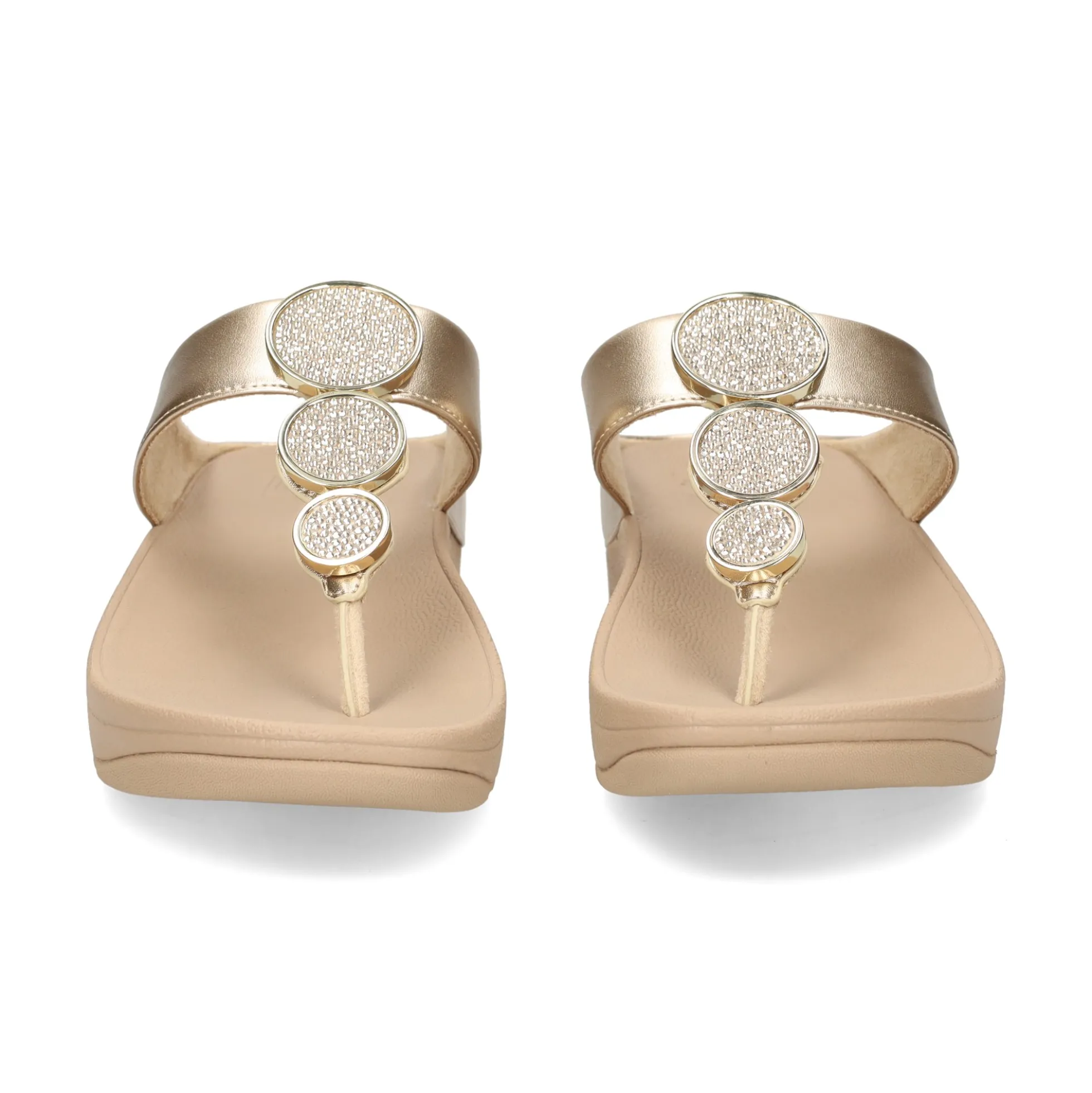 FITFLOP Sandalias cuña de Mujer HJ1 C22 Beige Metal