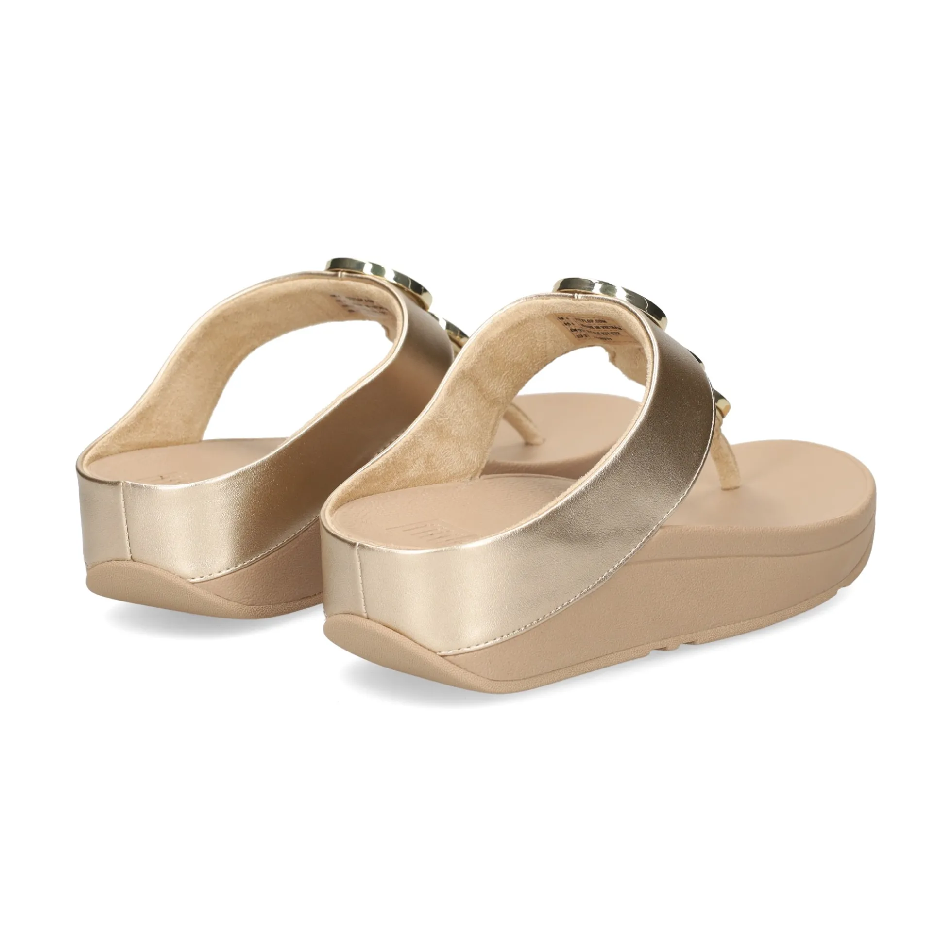 FITFLOP Sandalias cuña de Mujer HJ1 C22 Beige Metal