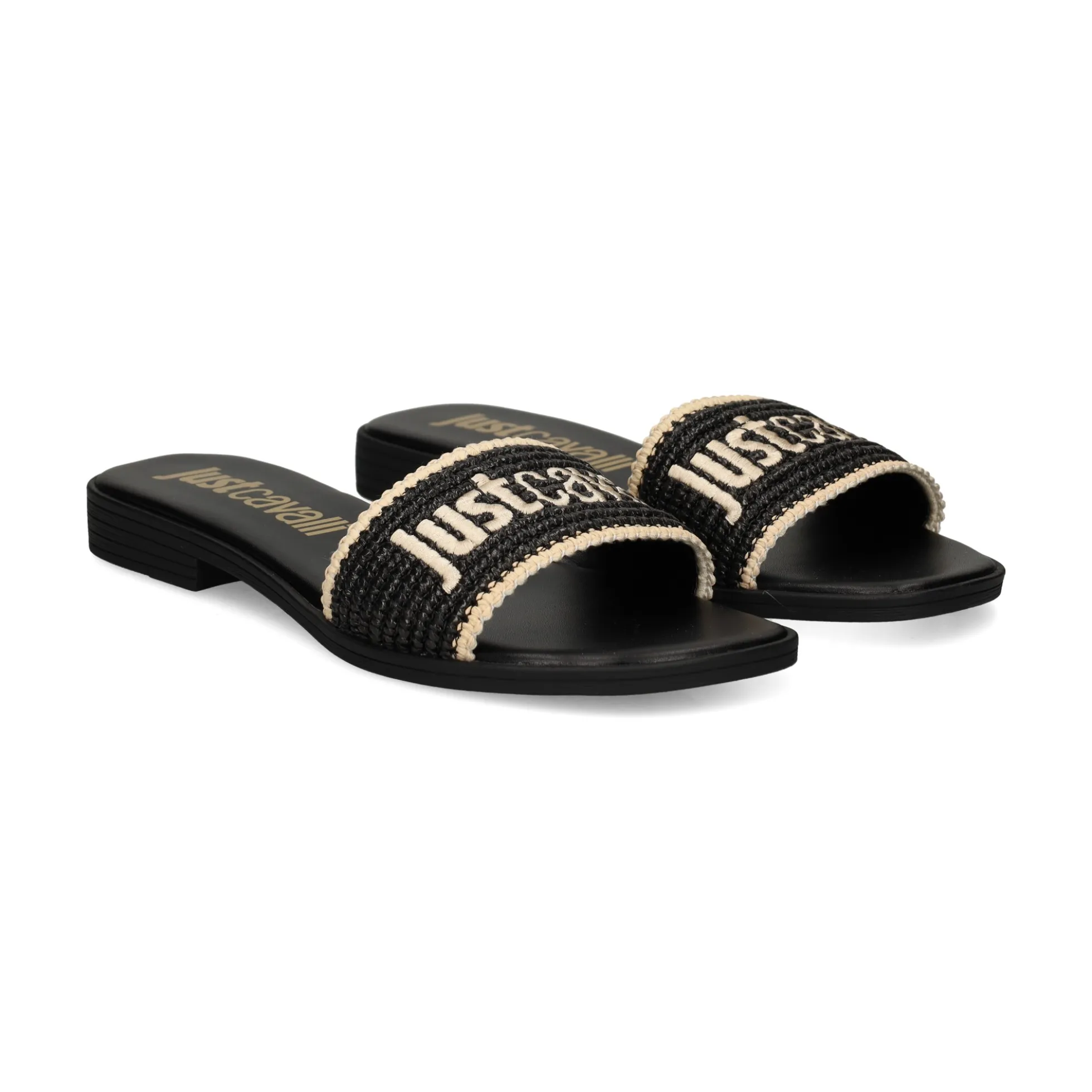 JUST CAVALLI Sandalias planas de Mujer 80RA3S80 899 BLACK