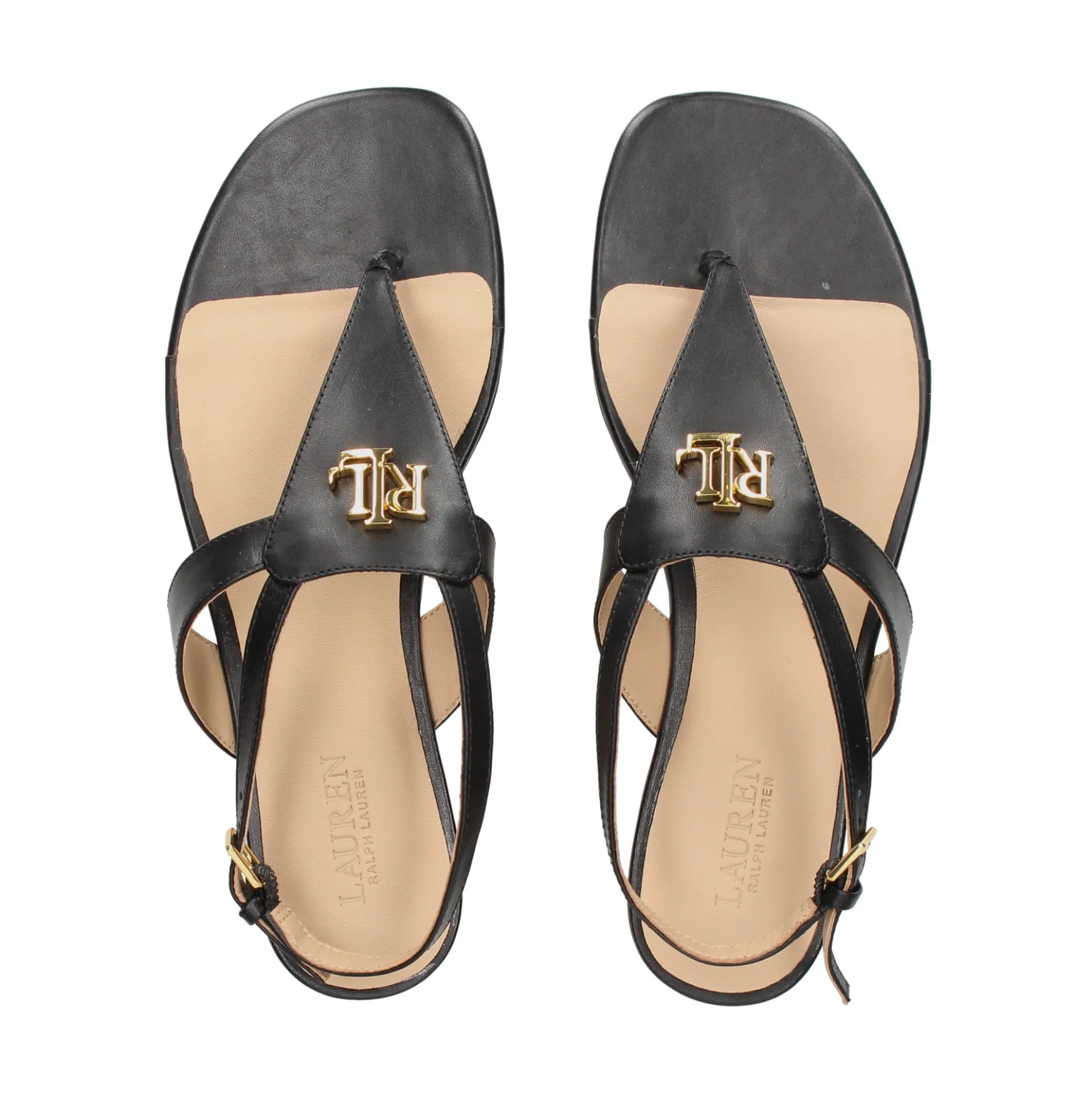 LAUREN RALPH LAUREN Sandalias planas de Mujer EVERLEY 001 NEGRO
