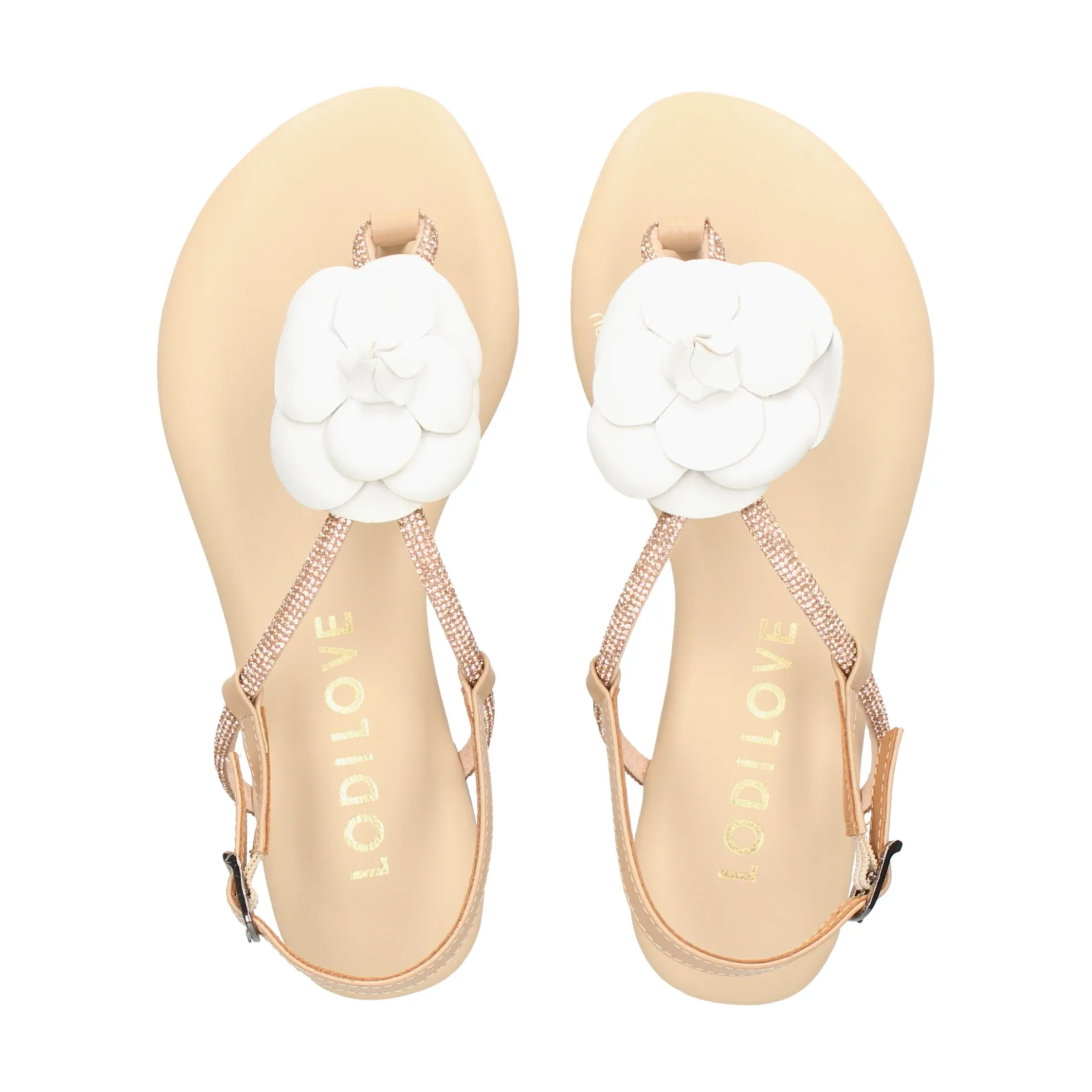 LODI Sandalias planas de Mujer BR5500 C2 SAND/WHITE
