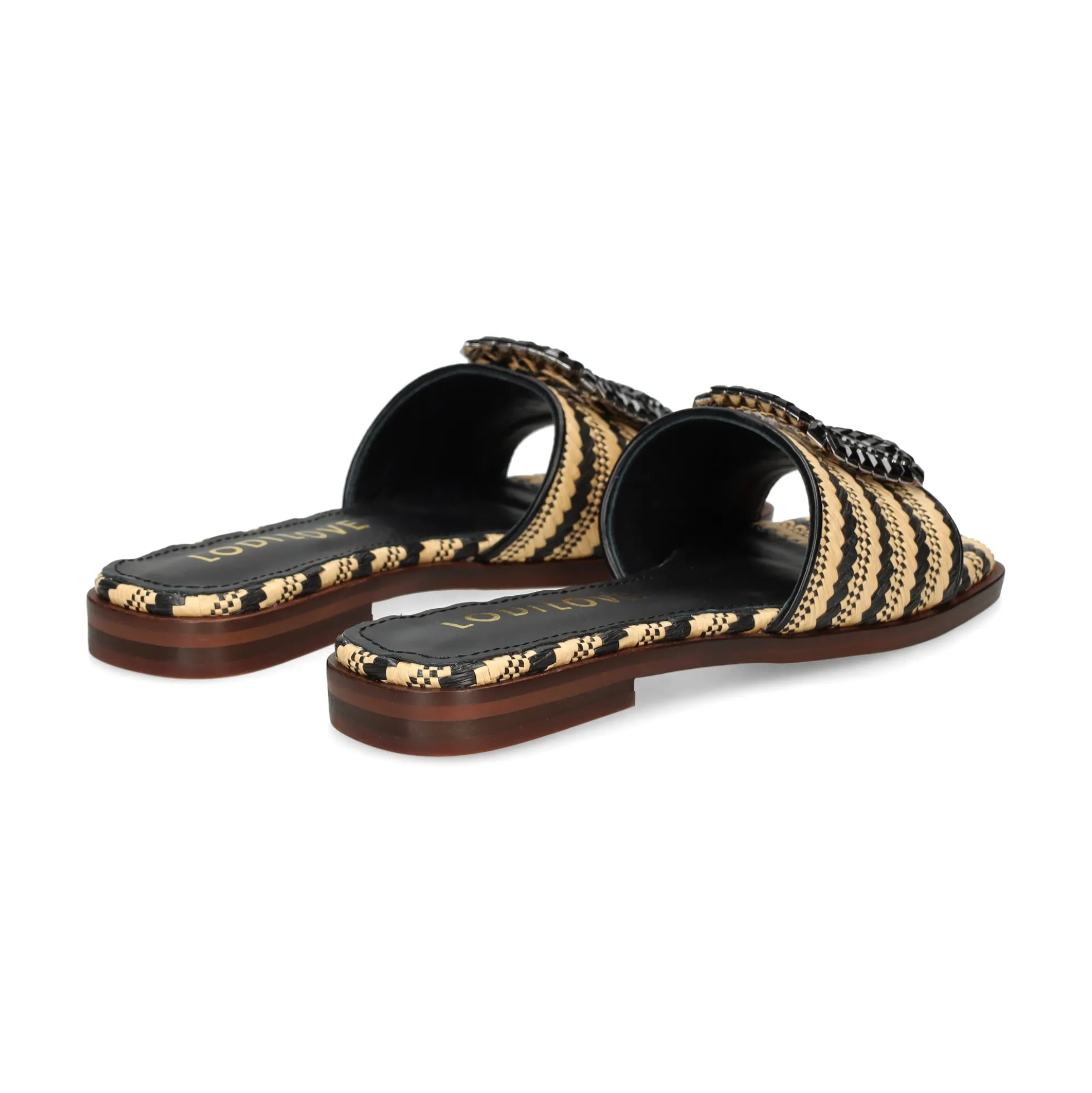 LODI Sandalias planas de Mujer NU4890 RAFIA NEGRO/