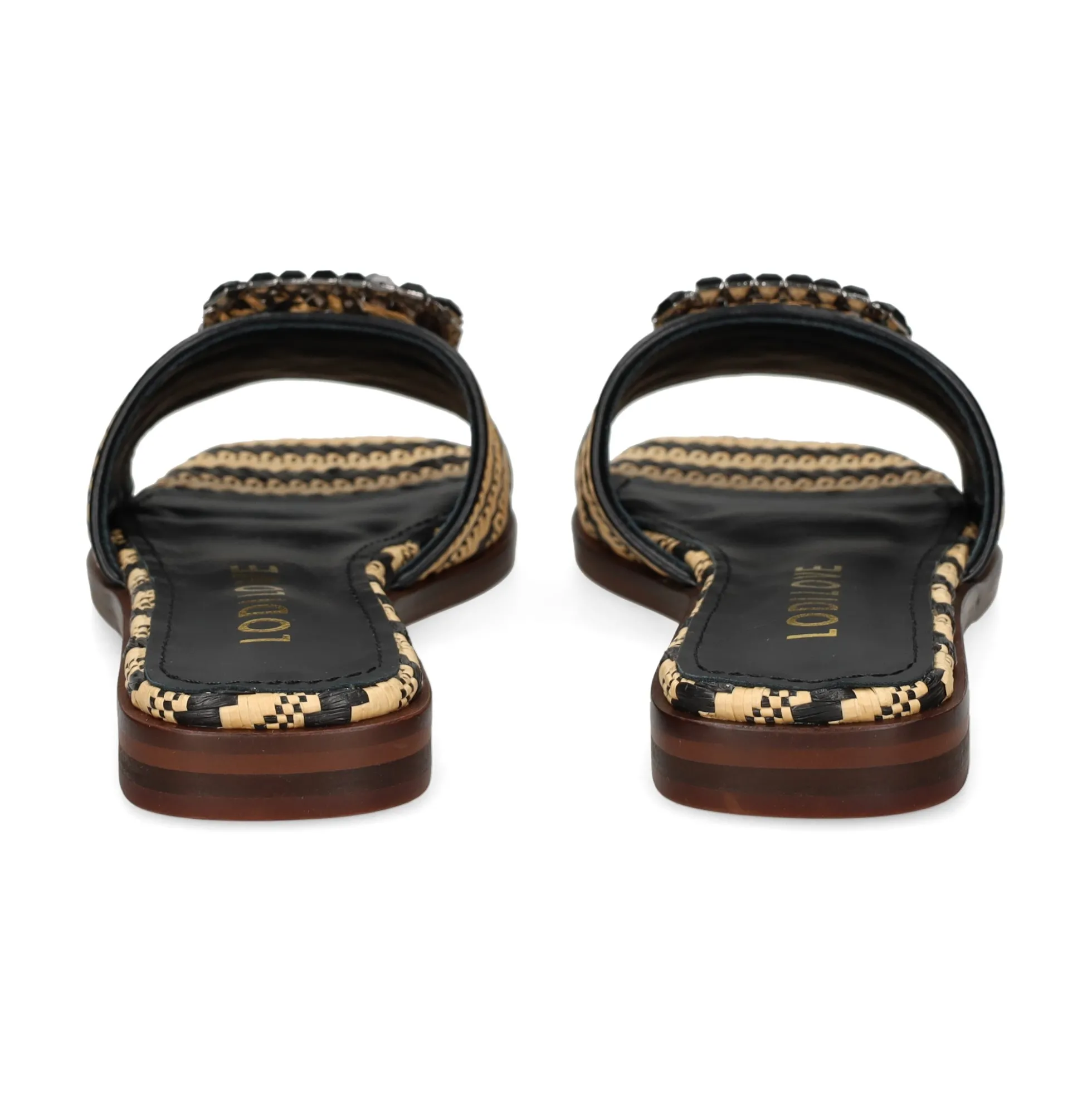 LODI Sandalias planas de Mujer NU4890 RAFIA NEGRO/