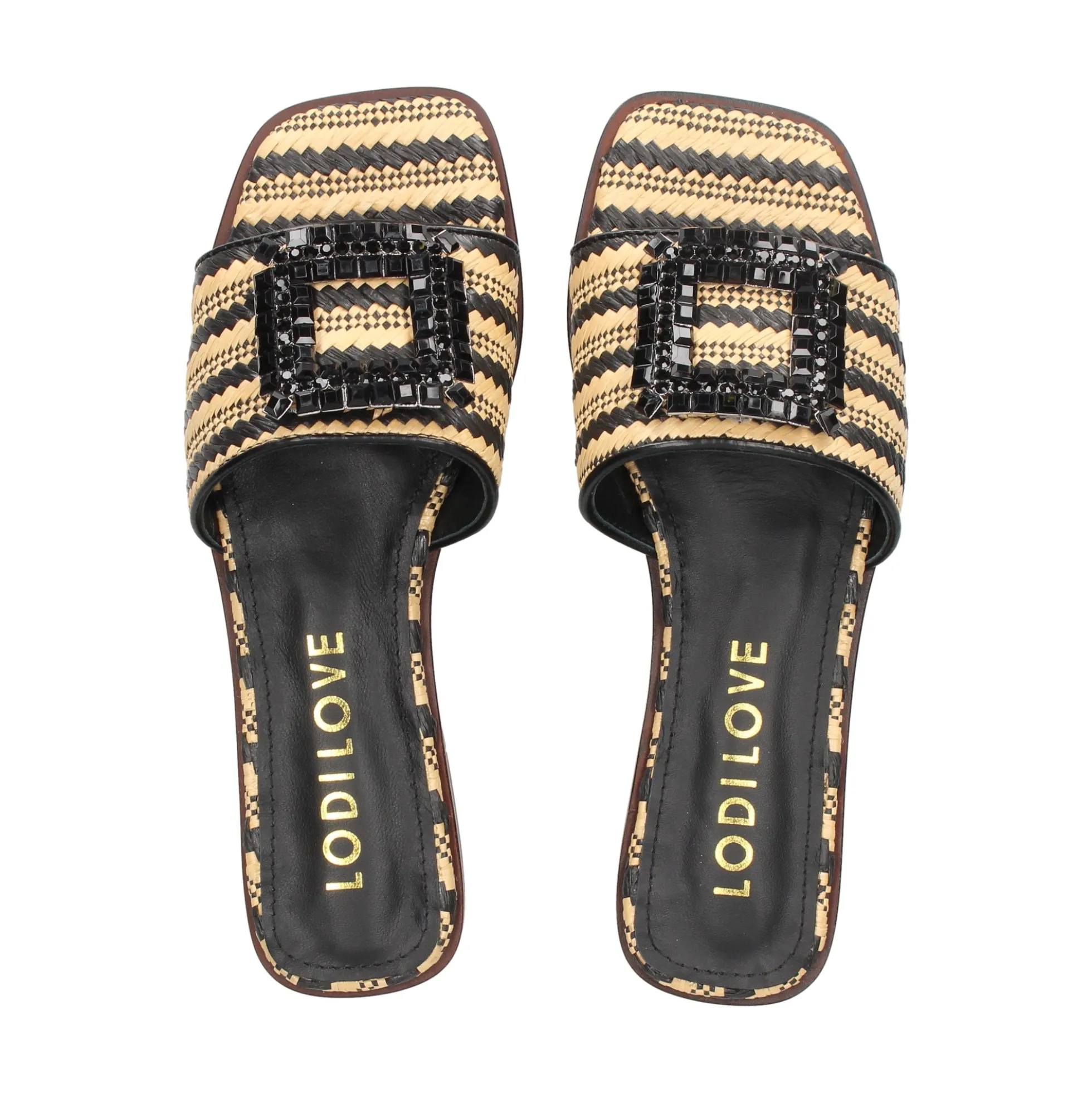 LODI Sandalias planas de Mujer NU4890 RAFIA NEGRO/