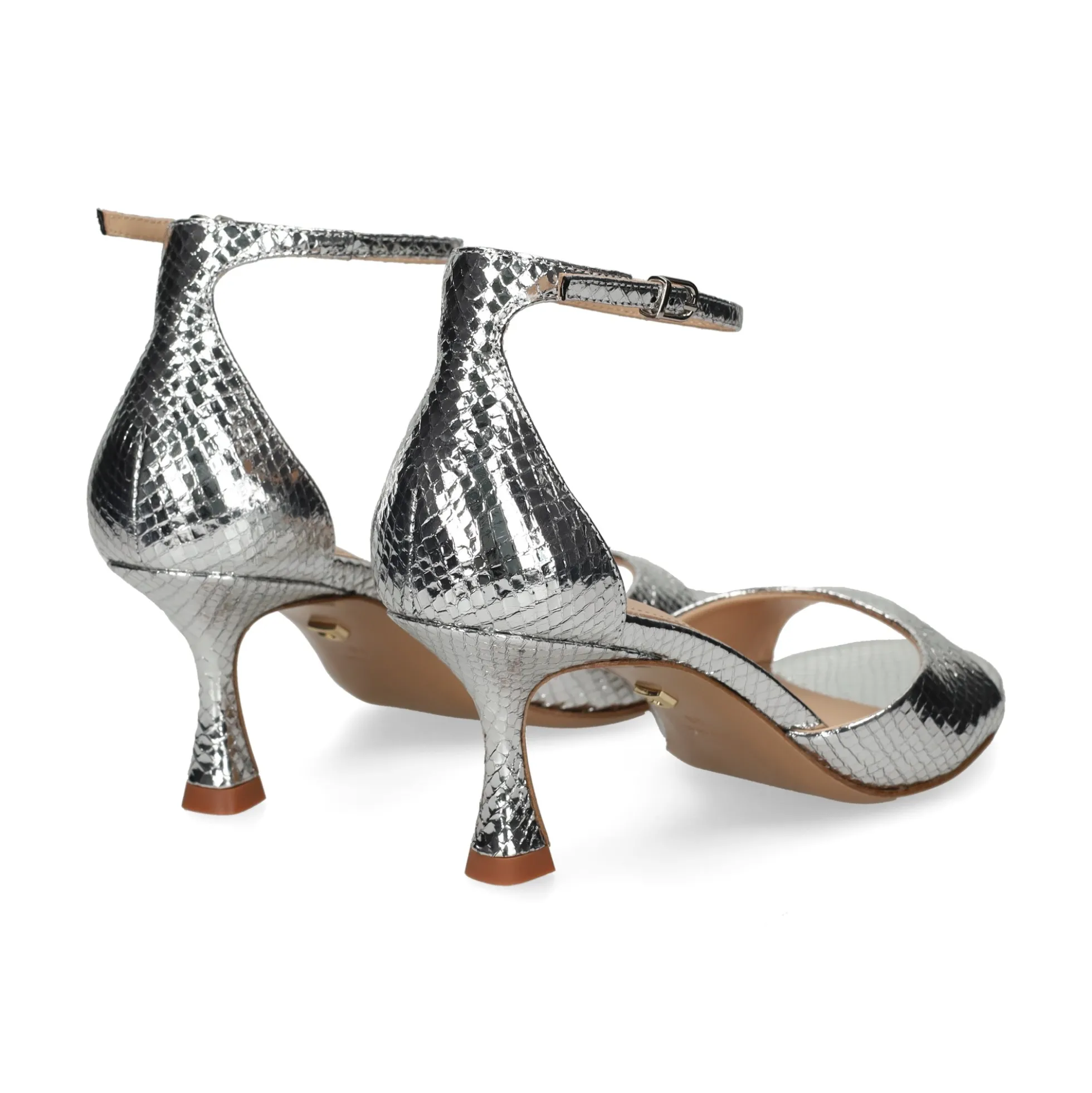 LOLA CRUZ Sandalias con tacón de Mujer 229Z51BK PLATA