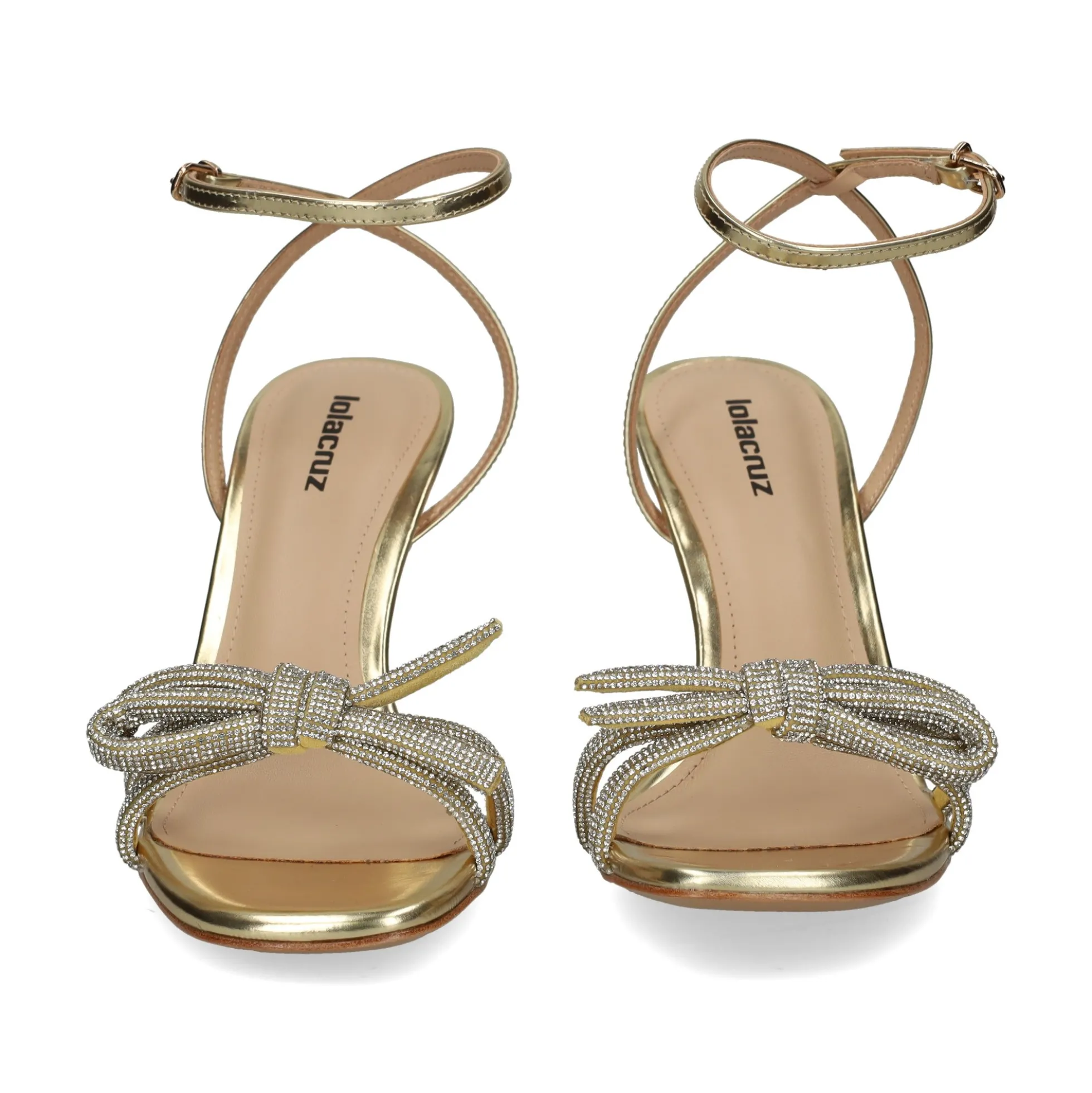 LOLA CRUZ Sandalias con tacón de Mujer 249Z17BK ORO