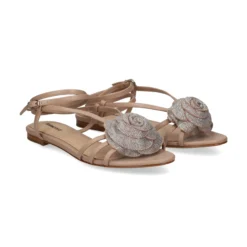LOLA CRUZ Sandalias planas de Mujer 057Z13BK NUDE