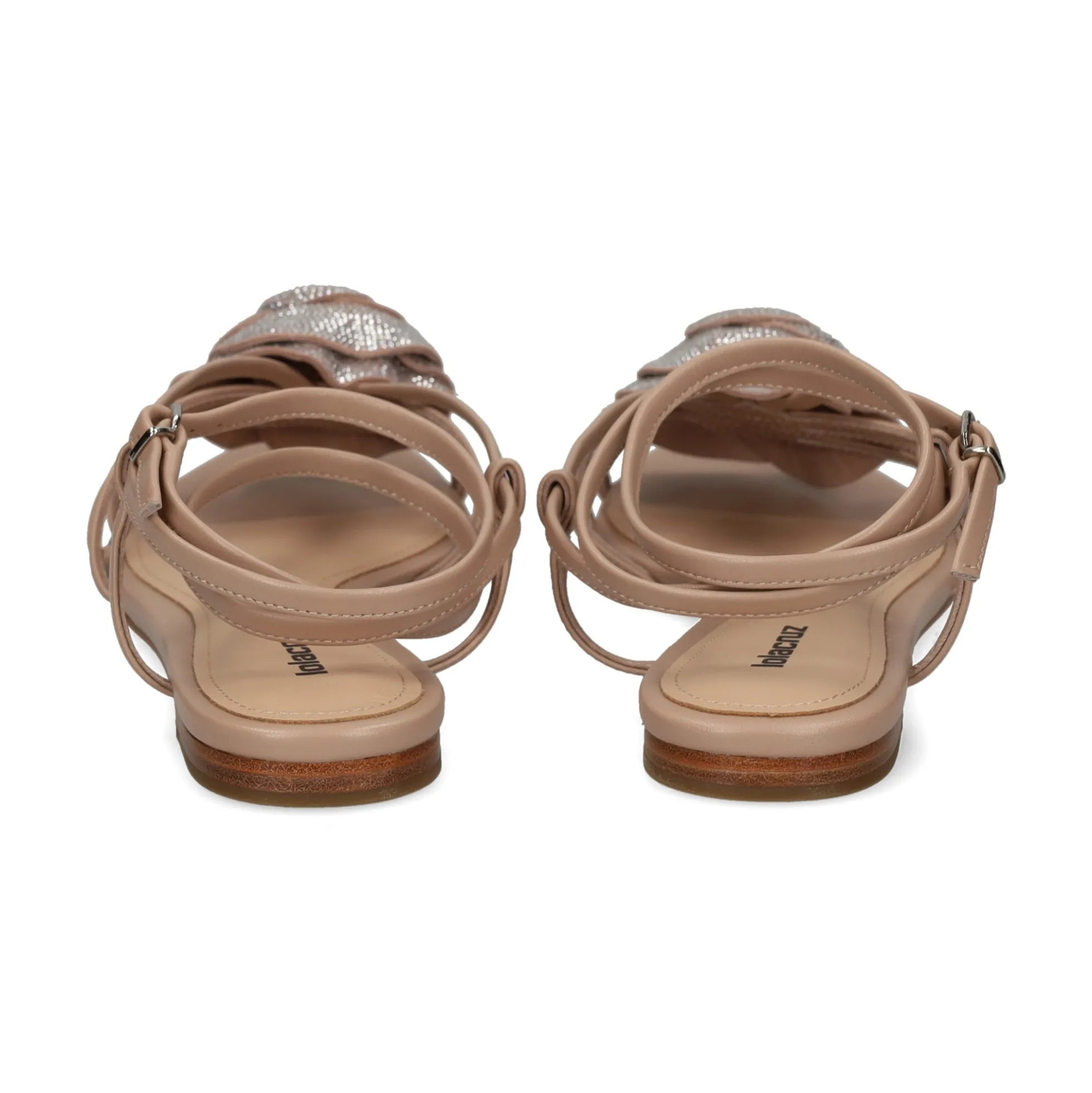 LOLA CRUZ Sandalias planas de Mujer 057Z13BK NUDE