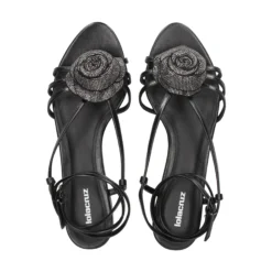 LOLA CRUZ Sandalias planas de Mujer 057Z13BK NEGRO