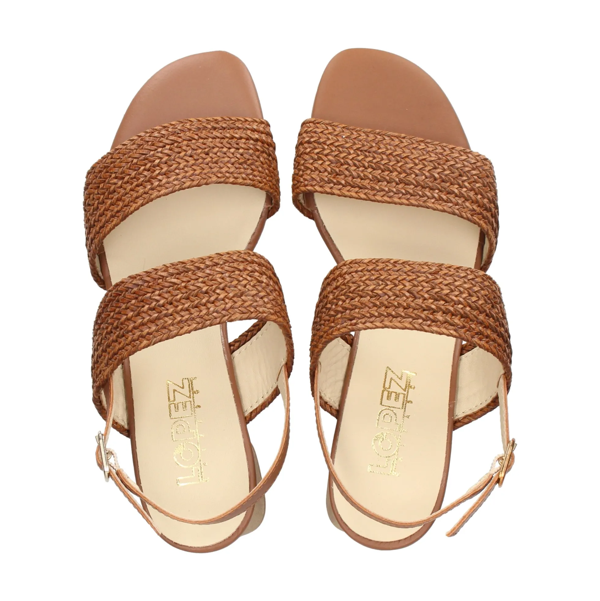 LÓPEZ Sandalias con tacón de Mujer 21187 TABACO