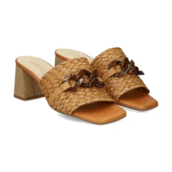 LÓPEZ Sandalias con tacón de Mujer 24524 CAMEL