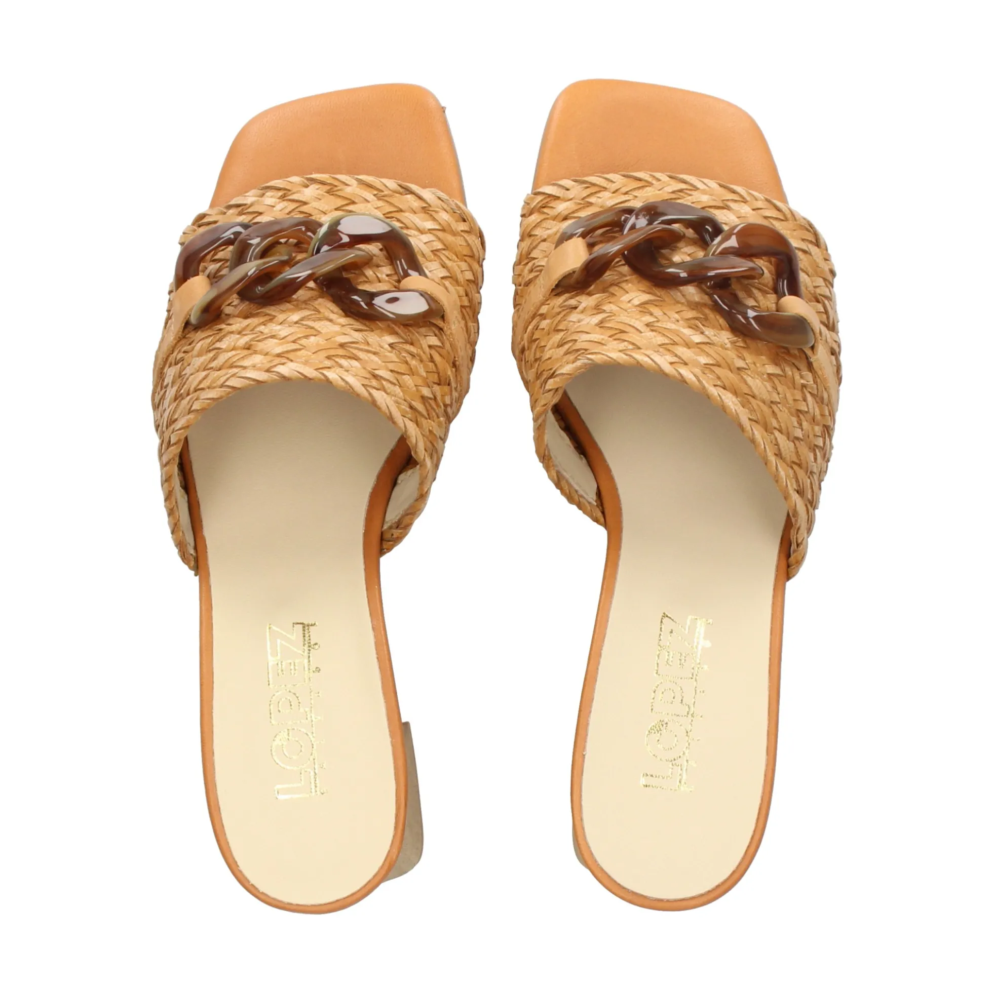 LÓPEZ Sandalias con tacón de Mujer 24524 CAMEL
