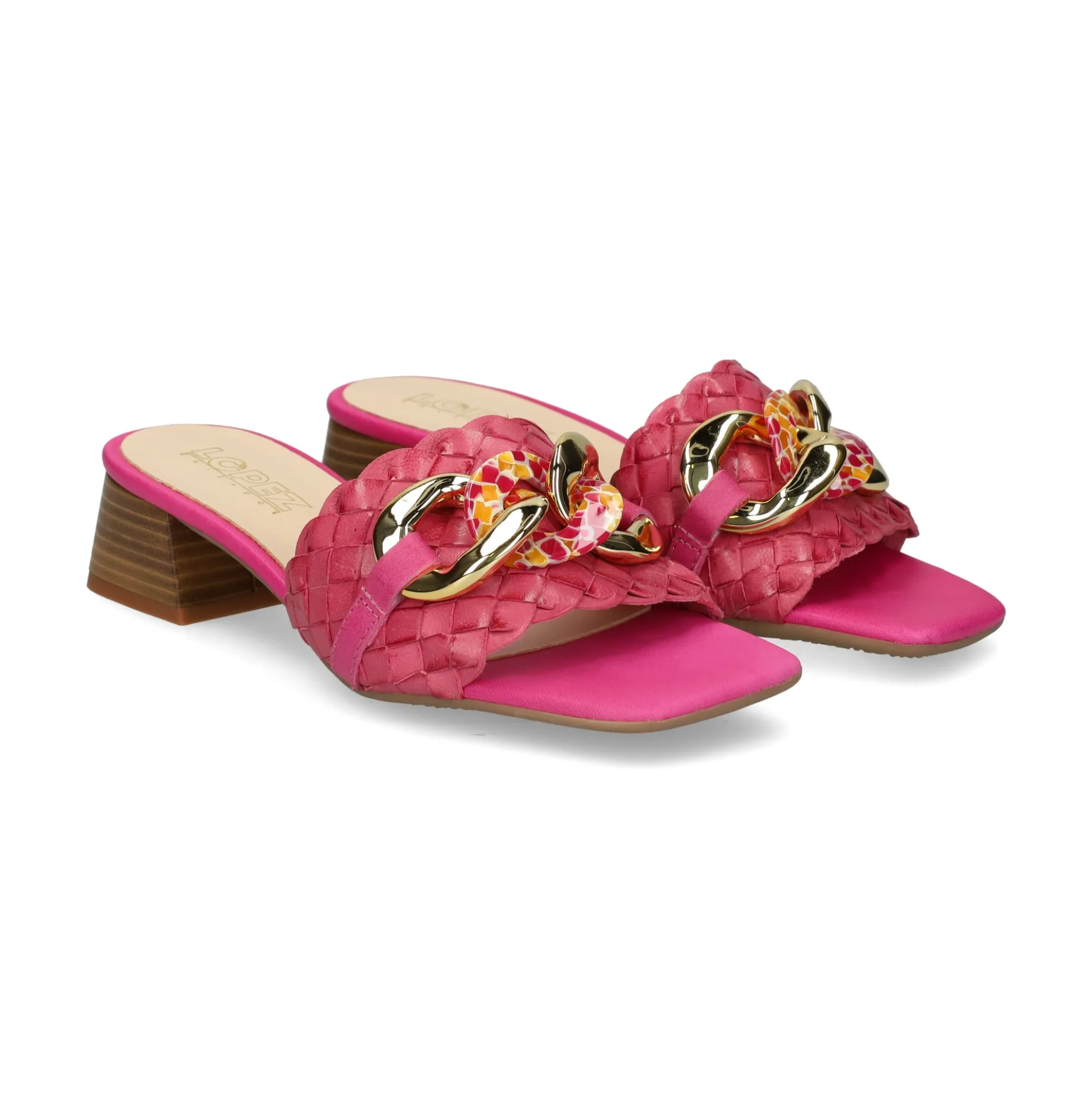 LÓPEZ Sandalias con tacón de Mujer 23425 604 FUXIA
