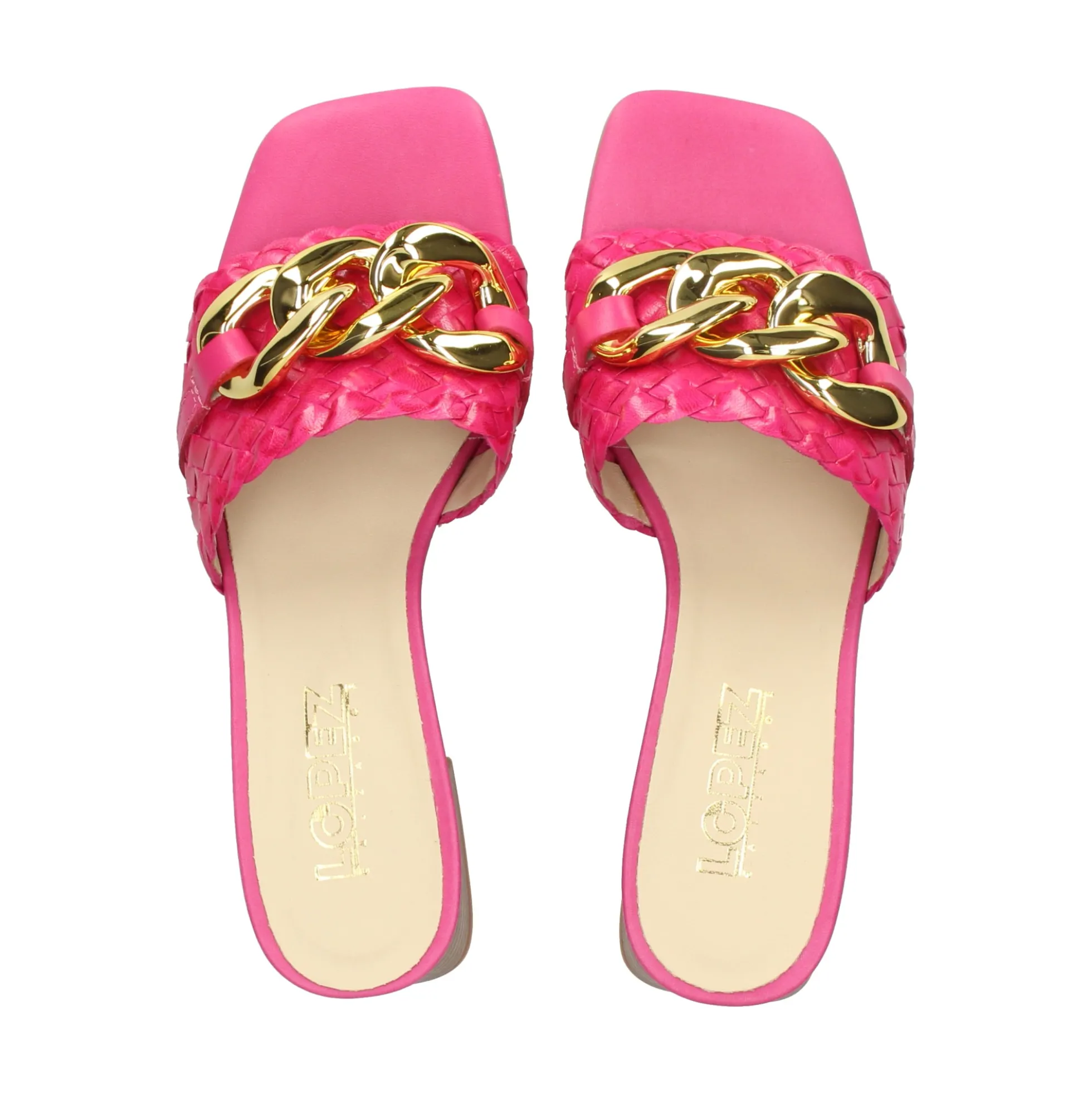 LÓPEZ Sandalias con tacón de Mujer 24521 604 FUXIA