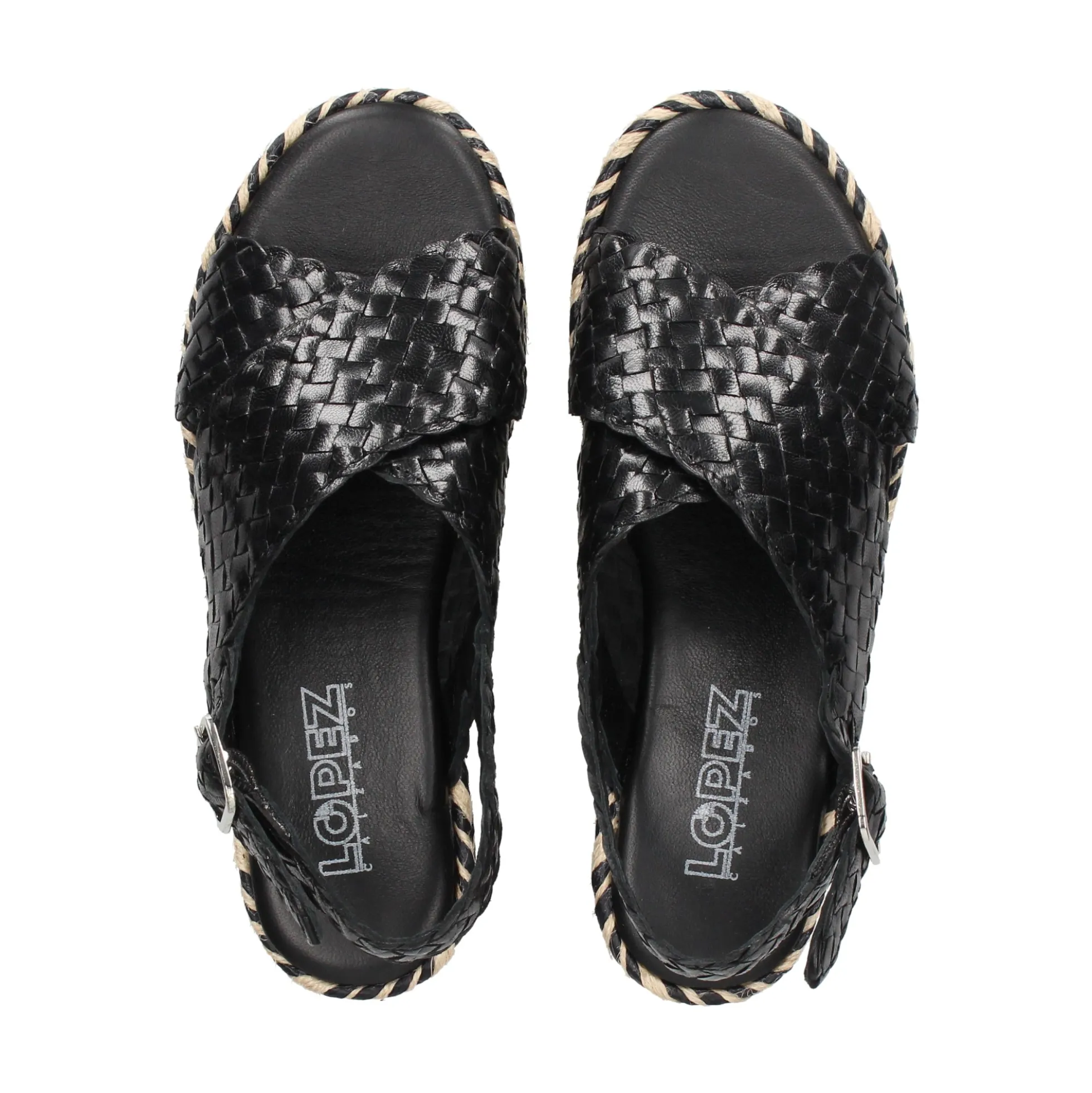 LÓPEZ Sandalias planas de Mujer 22830 NEGRO