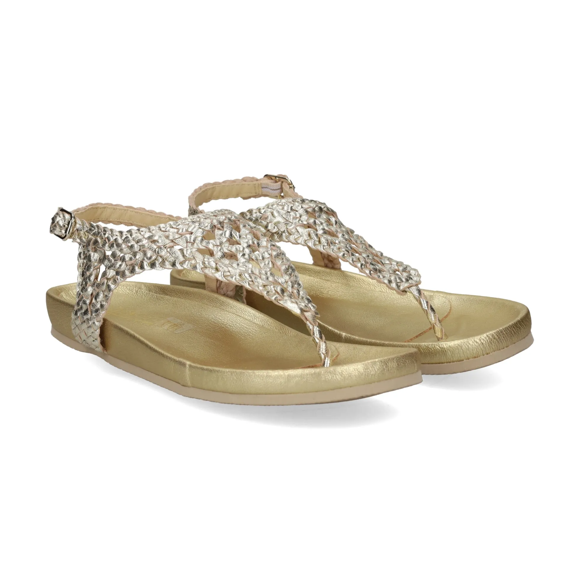 LÓPEZ Sandalias planas de Mujer 24740 PLATINO