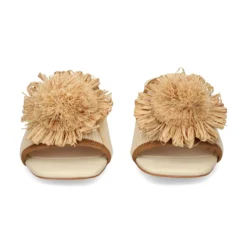 MISS ELASTIC Sandalias con tacón de Mujer 73031 2R CREMA/CUERO
