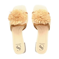 MISS ELASTIC Sandalias con tacón de Mujer 73031 2R CREMA/CUERO