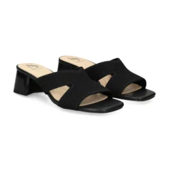 MISS ELASTIC Sandalias con tacón de Mujer 73033 05 NEGRO