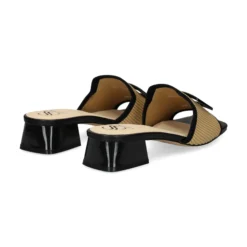 MISS ELASTIC Sandalias con tacón de Mujer 73024 72 CAMEL-NEGRO