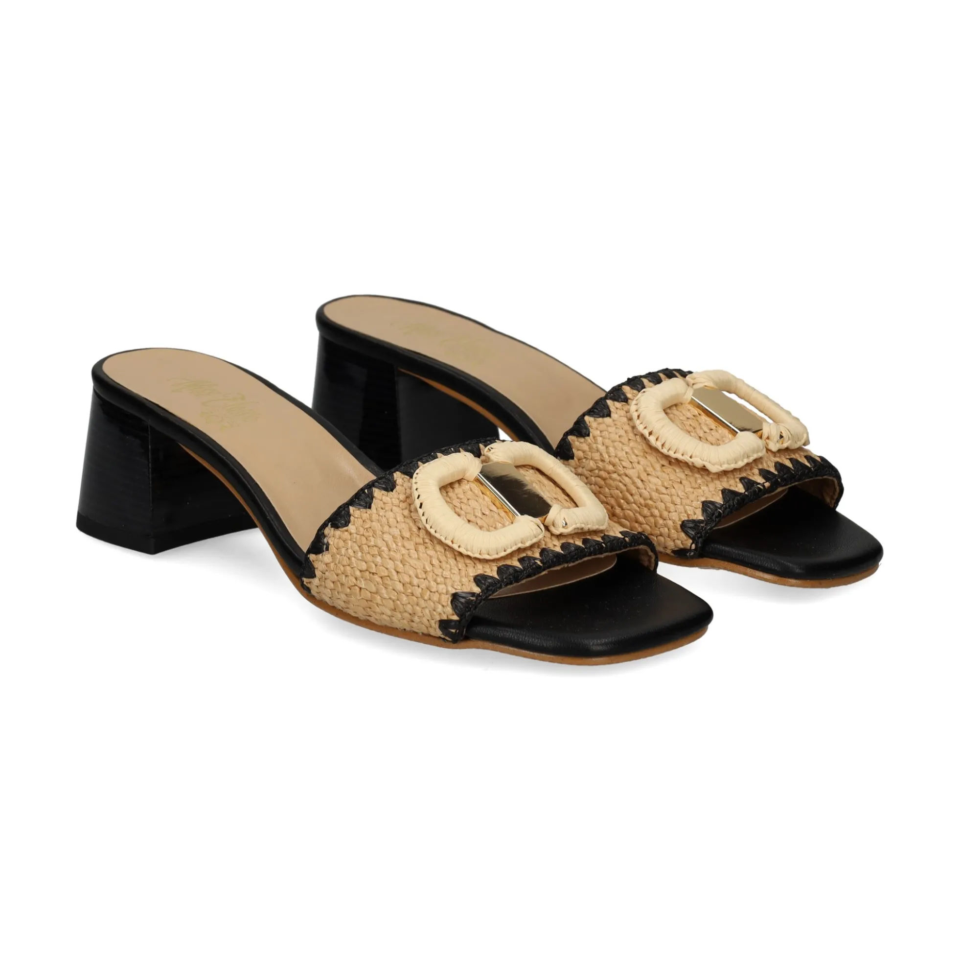 MISS ELASTIC Sandalias con tacón de Mujer 70090 72 CAMEL/NEGRO