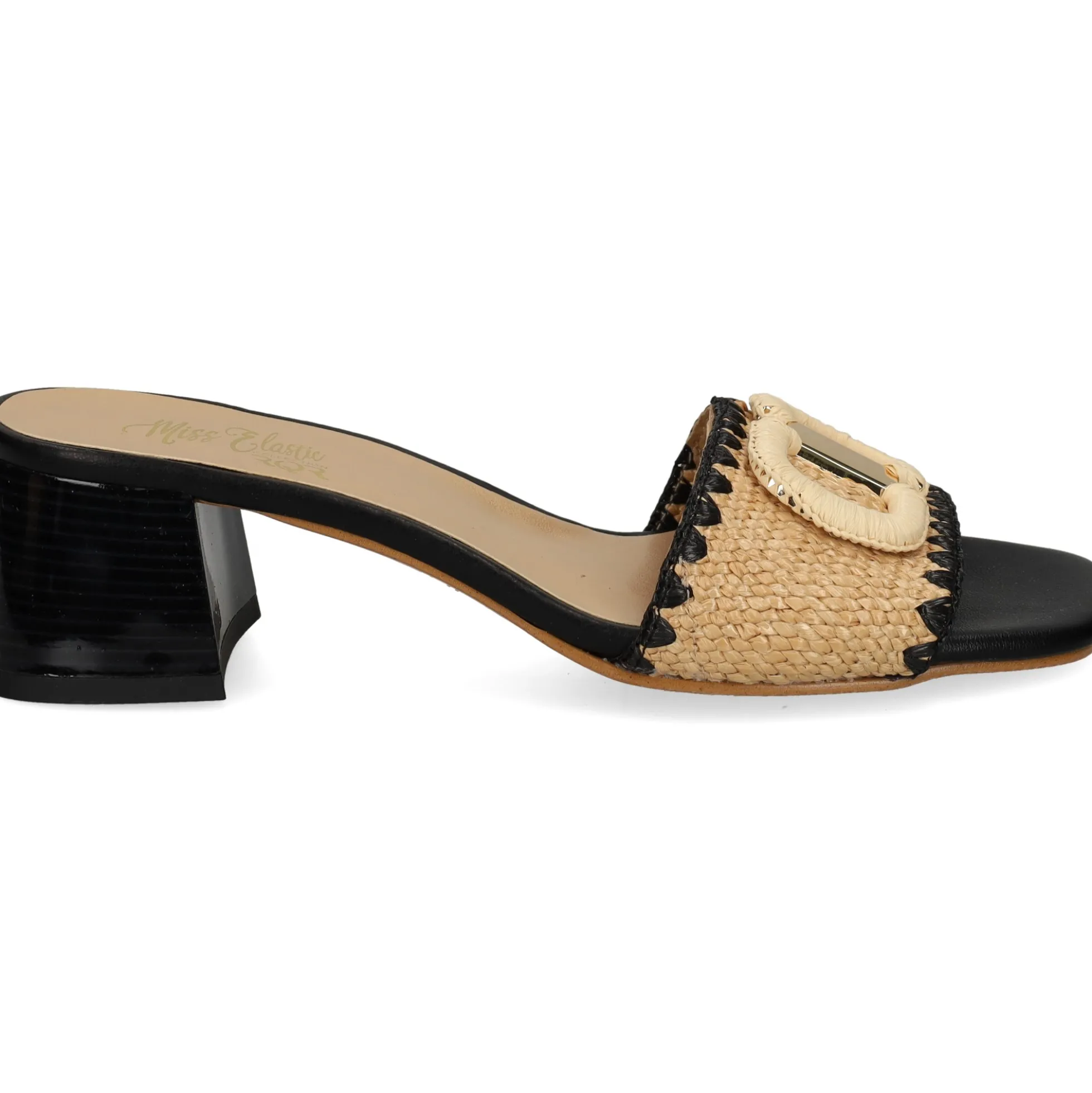 MISS ELASTIC Sandalias con tacón de Mujer 70090 72 CAMEL/NEGRO
