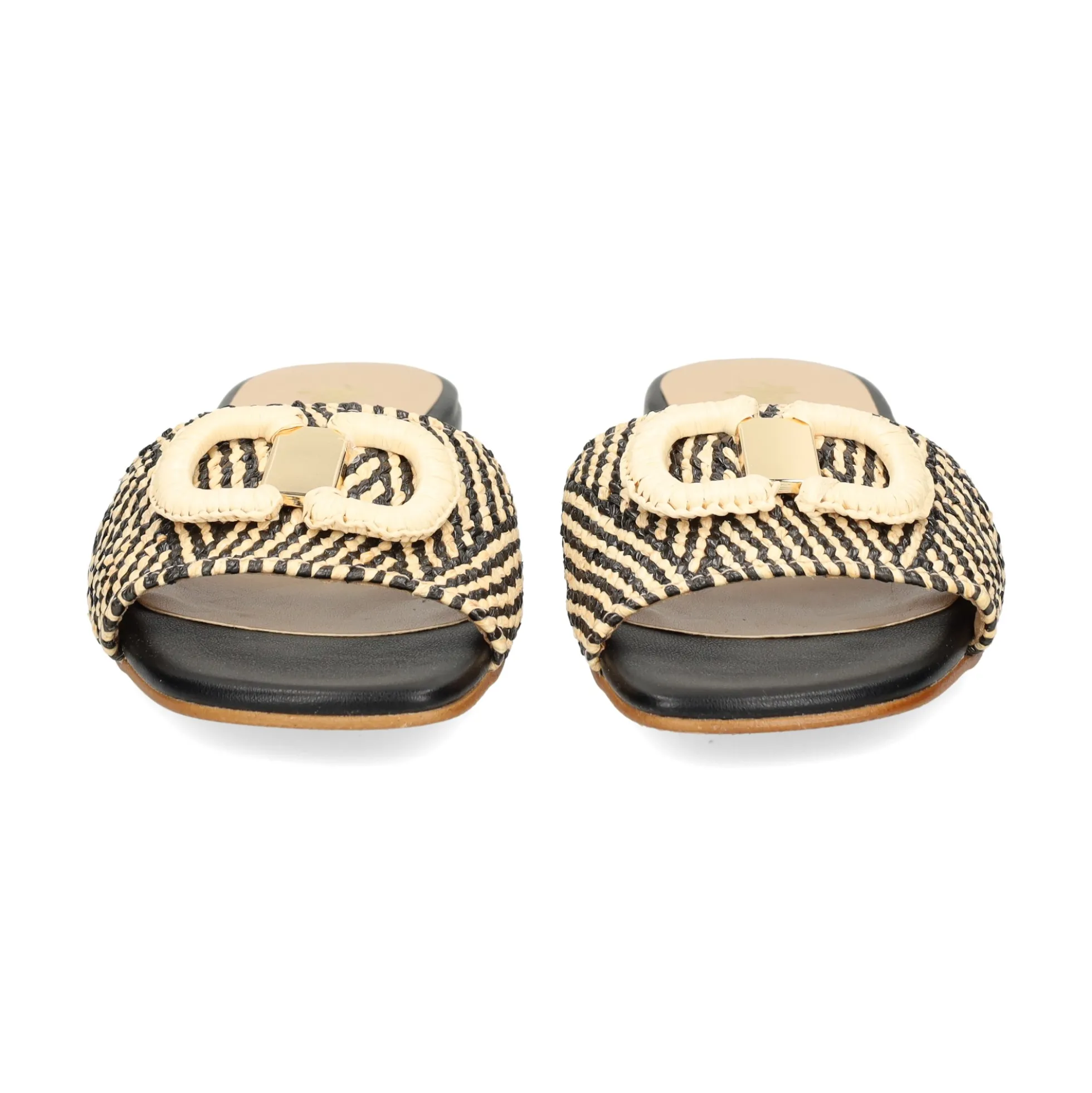 MISS ELASTIC Sandalias planas de Mujer 70106 99 NEGRO/CAMEL