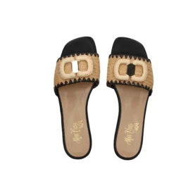 MISS ELASTIC Sandalias planas de Mujer 70088 72 CAMEL/NEGRO