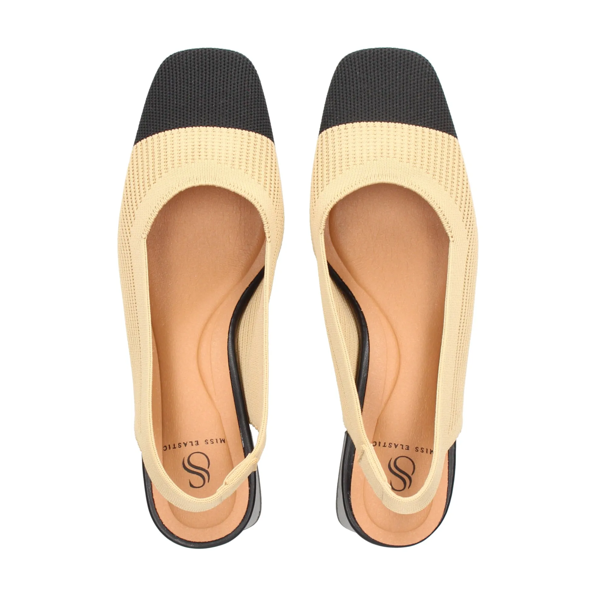 MISS ELASTIC Zapatos de tacón medio de Mujer 76563 72 CAMEL/NEGRO