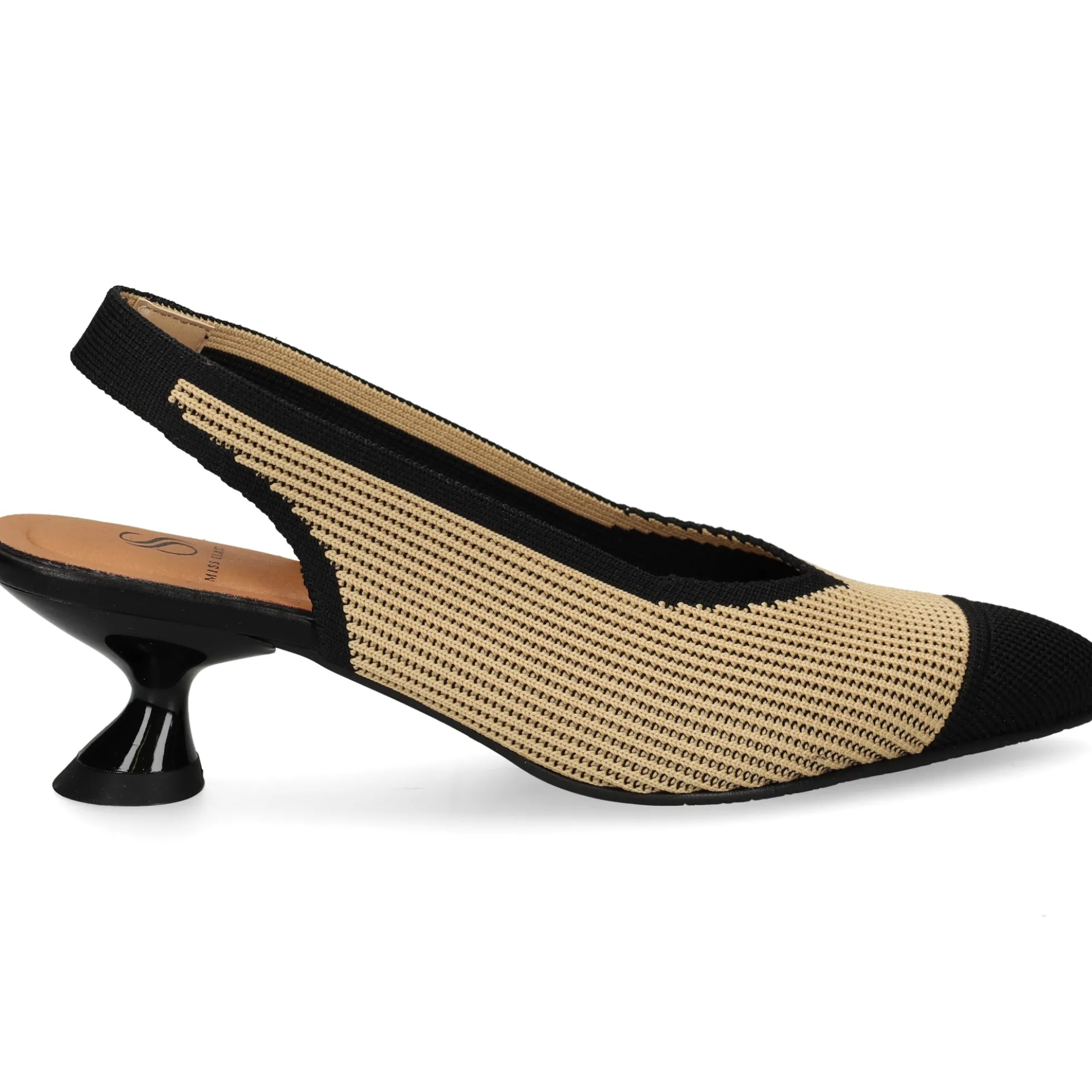 MISS ELASTIC Zapatos de tacón medio de Mujer 76535 72 CAMEL/NEGRO