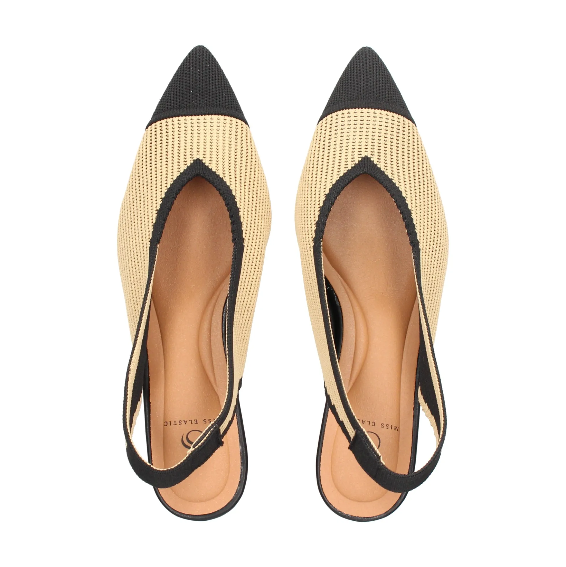 MISS ELASTIC Zapatos de tacón medio de Mujer 76535 72 CAMEL/NEGRO